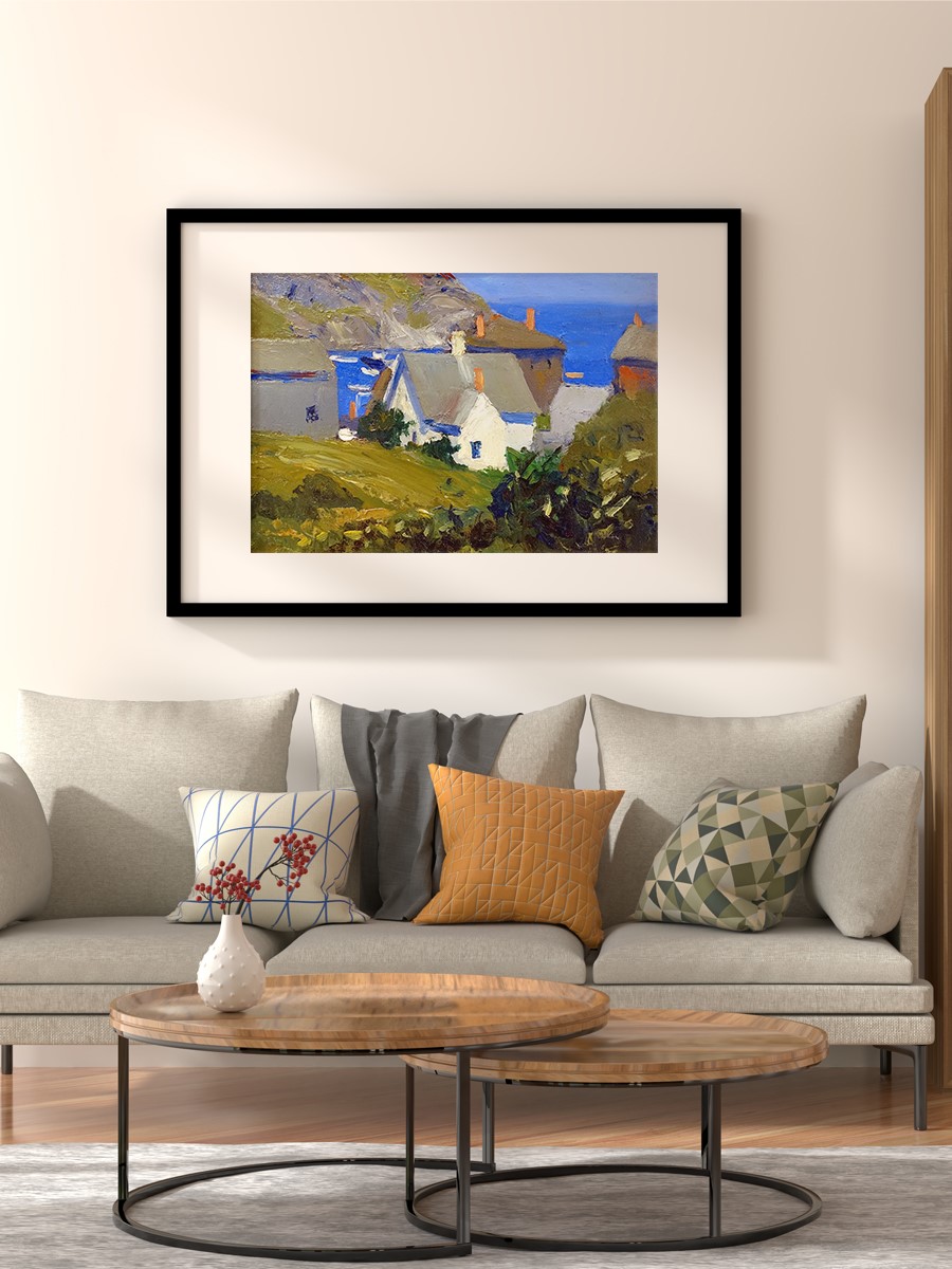 Monhegan Houses Tablo Sanatsal Ünlü Ressam Poster Çerçevesiz Yüksek Kalite Poster