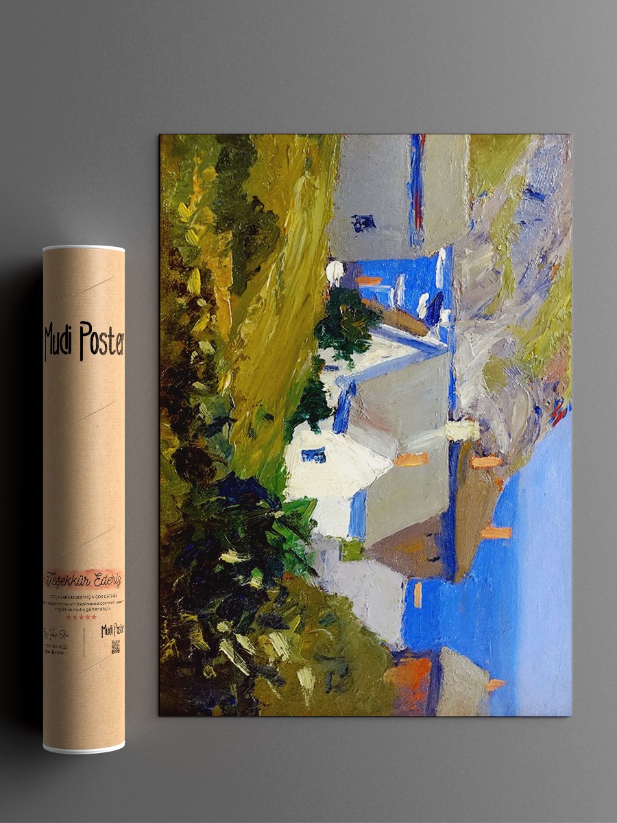 Monhegan Houses Tablo Sanatsal Ünlü Ressam Poster Çerçevesiz Yüksek Kalite Poster