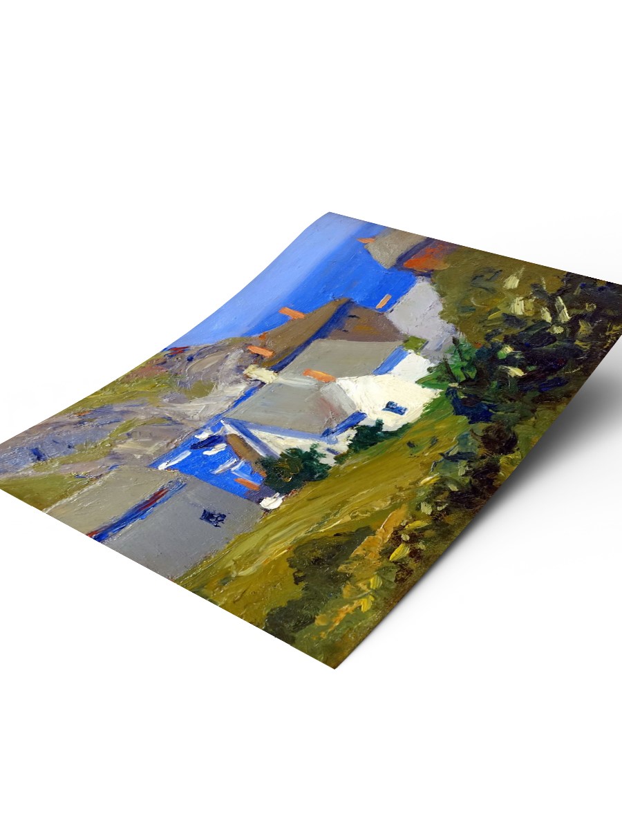 Monhegan Houses Tablo Sanatsal Ünlü Ressam Poster Çerçevesiz Yüksek Kalite Poster