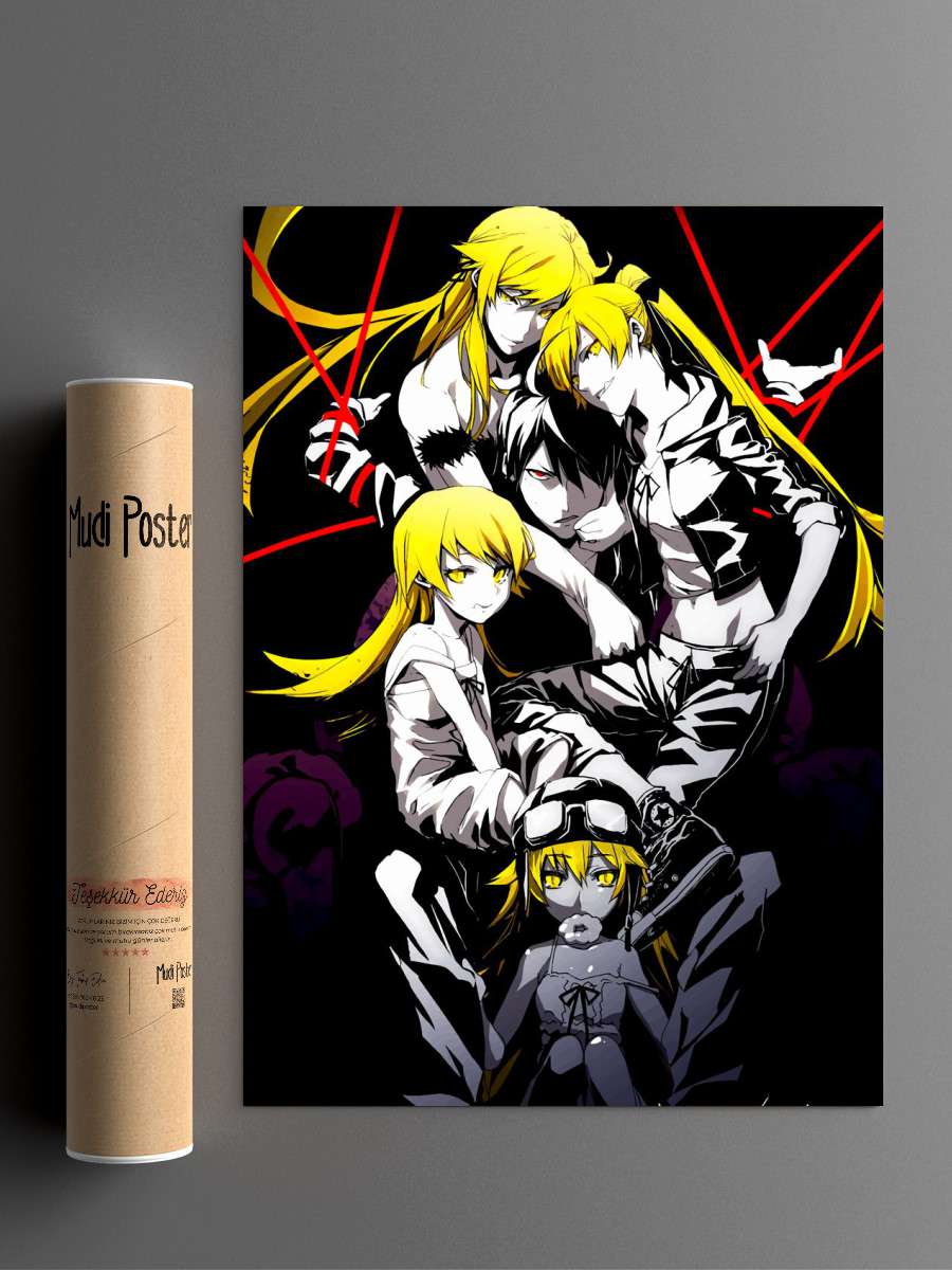 monogatari Anime Poster Çerçevesiz Yüksek Kalite Anime Duvar Poster