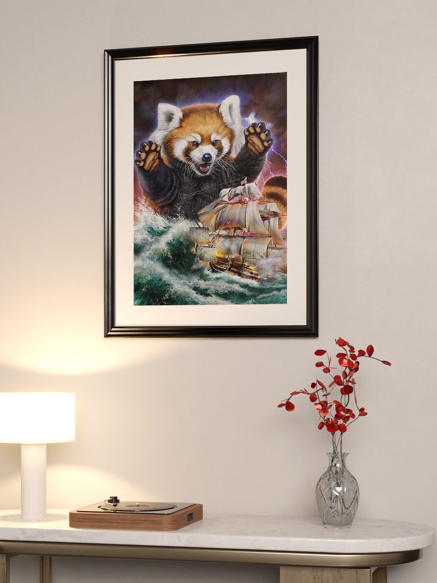 Monster Red Panda Kraken Poster, Çerçevesiz Tv Film Poster