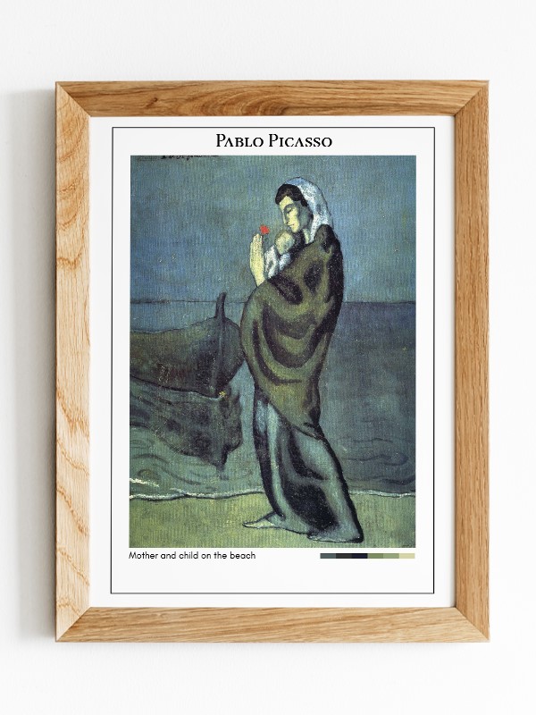 Pablo Picasso Mother and child on the beach Poster