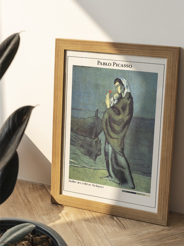 Pablo Picasso Mother and child on the beach Poster