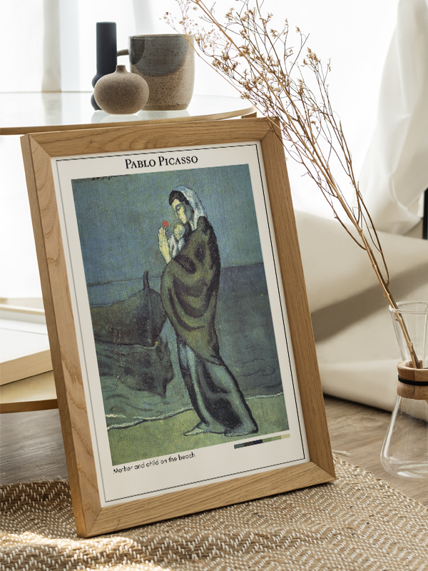 Pablo Picasso Mother and child on the beach Poster