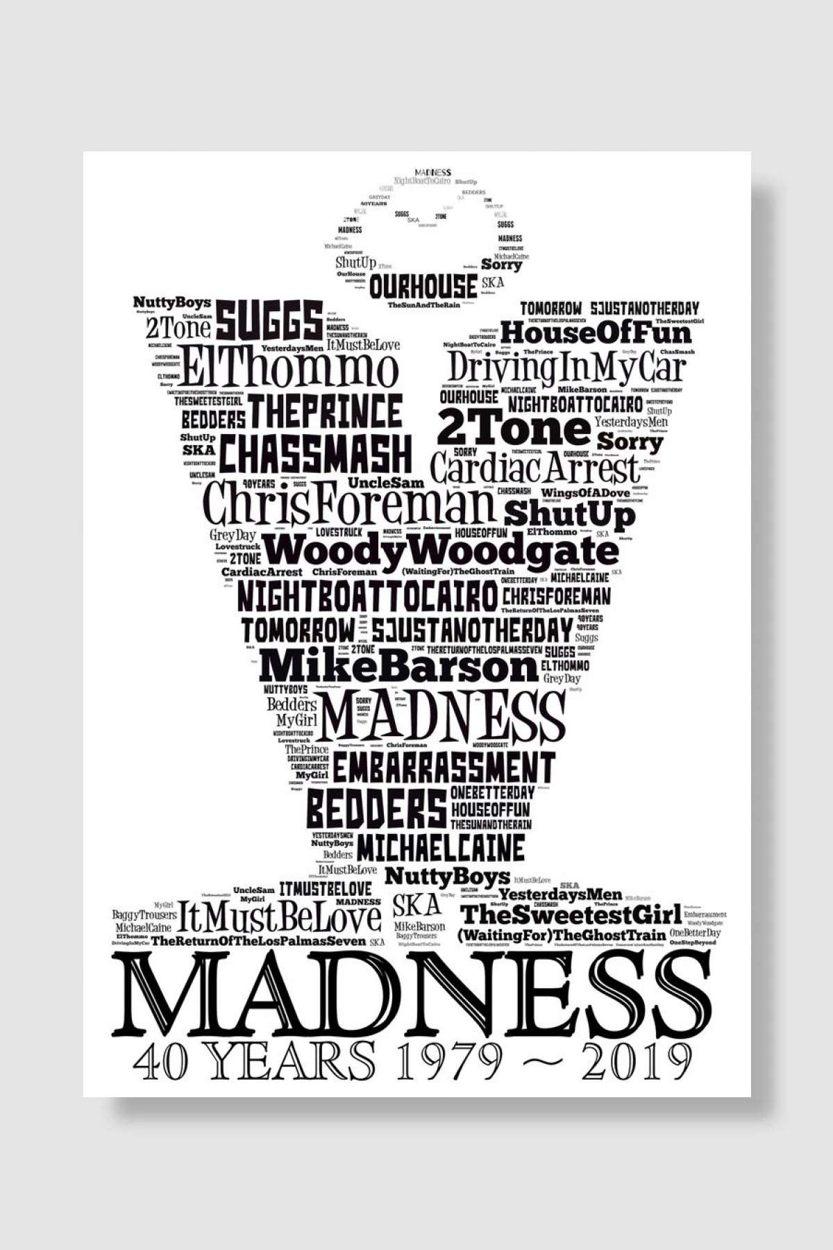 Madness Müzik Poster Çerçevesiz Yüksek Kalite Müzik Afiş Duvar Poster