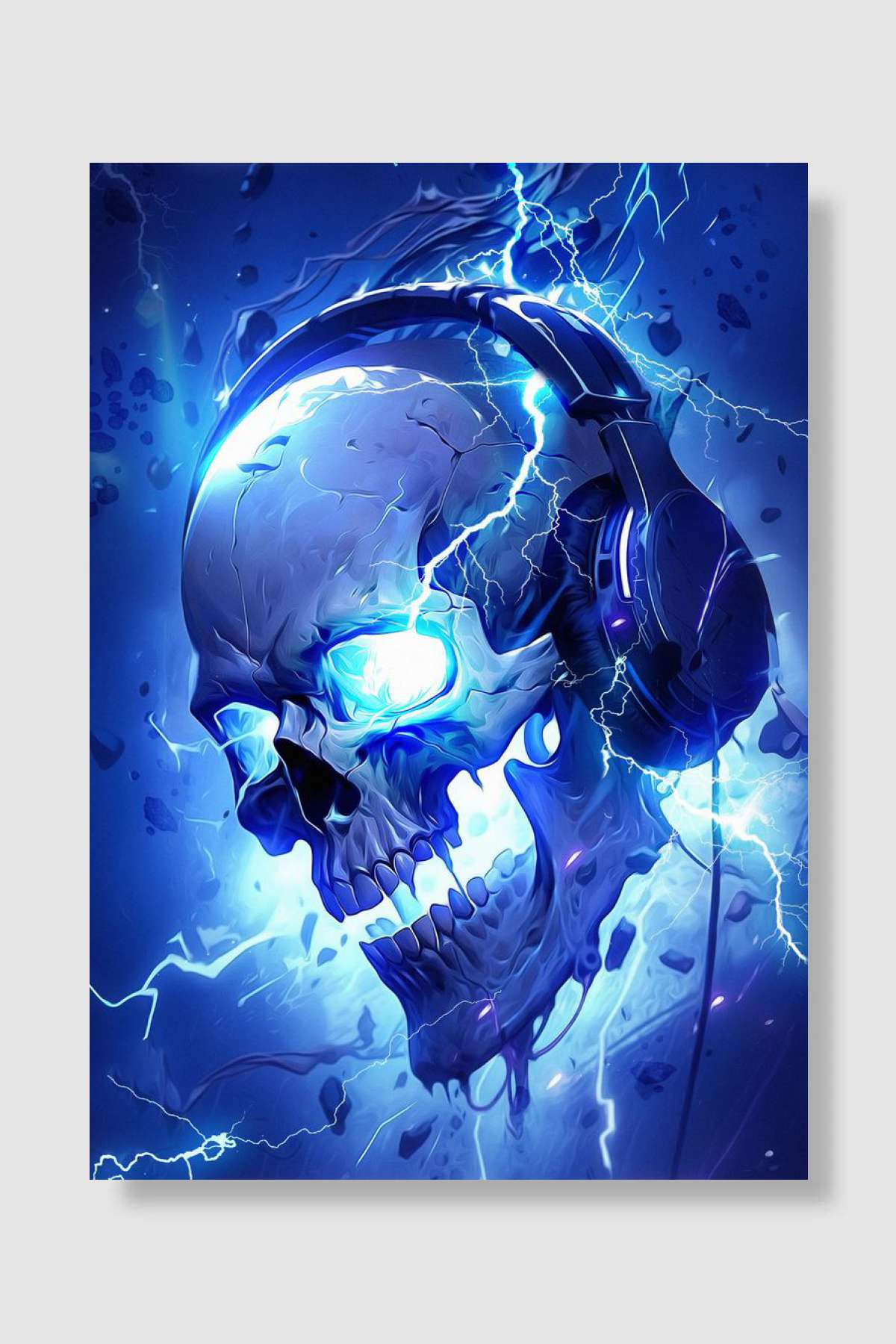 ROCK SKULL Müzik Poster Çerçevesiz Yüksek Kalite Müzik Afiş Duvar Poster
