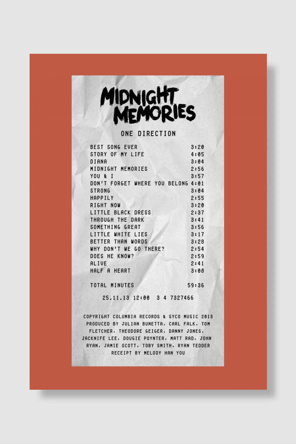 One Direction Müzik Poster Çerçevesiz Yüksek Kalite Müzik Afiş Duvar Poster