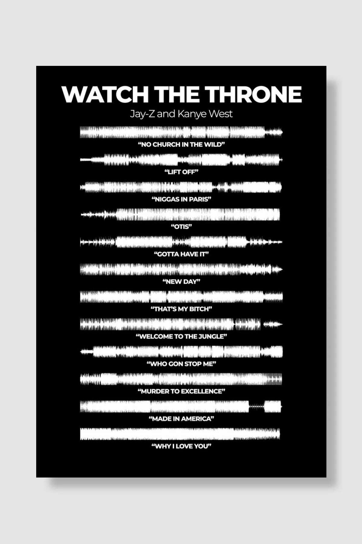 Watch The Throne Müzik Poster Çerçevesiz Yüksek Kalite Müzik Afiş Duvar Poster