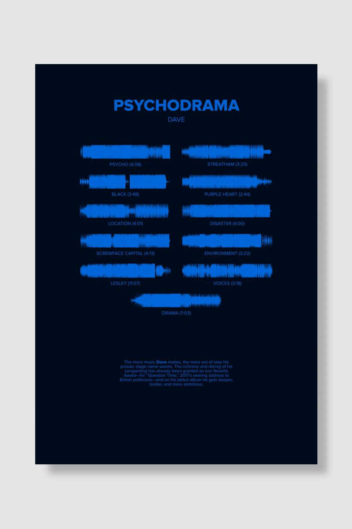 Psychodrama by Dave Müzik Poster Çerçevesiz Yüksek Kalite Müzik Afiş Duvar Poster