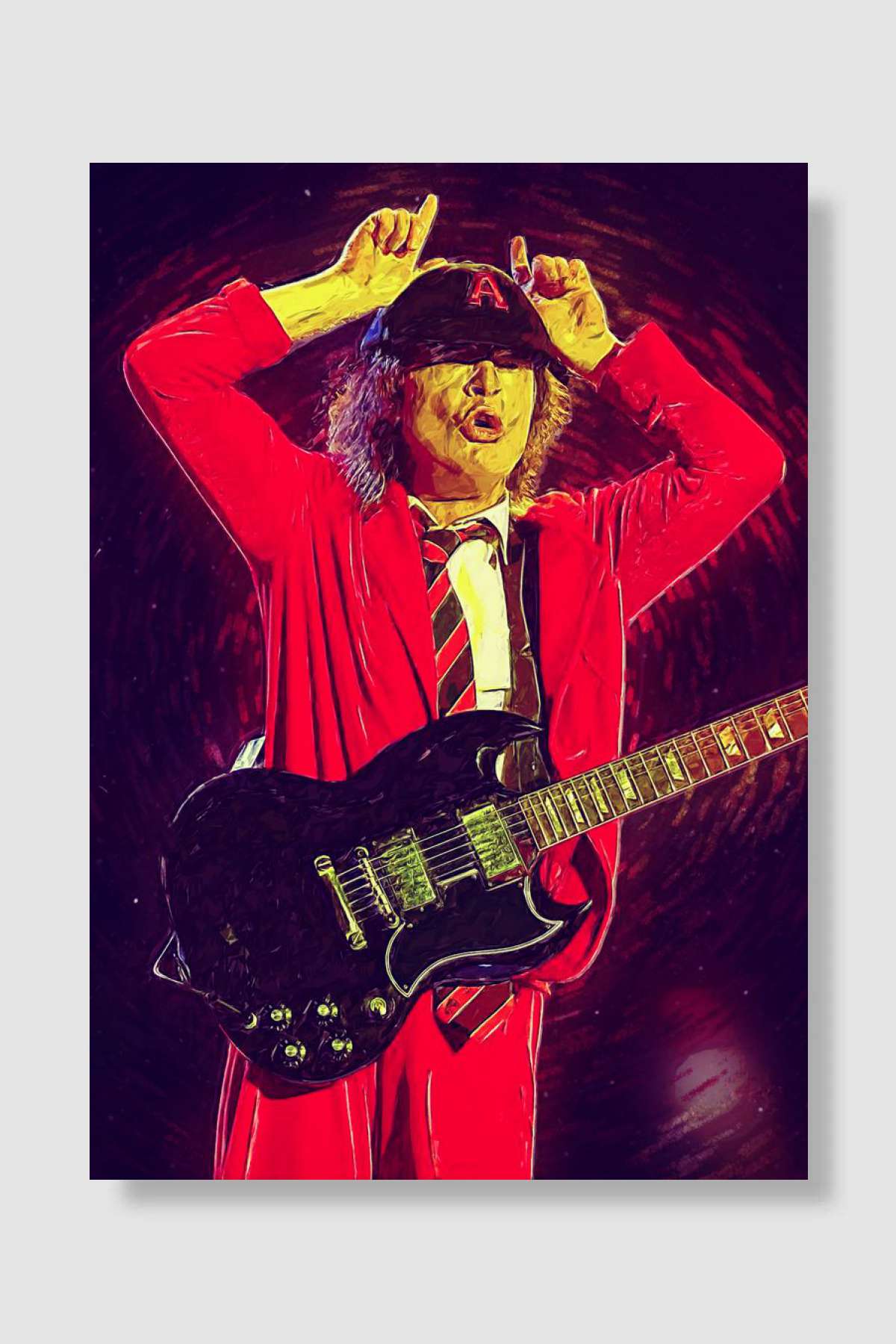 Angus Young Müzik Poster Çerçevesiz Yüksek Kalite Müzik Afiş Duvar Poster