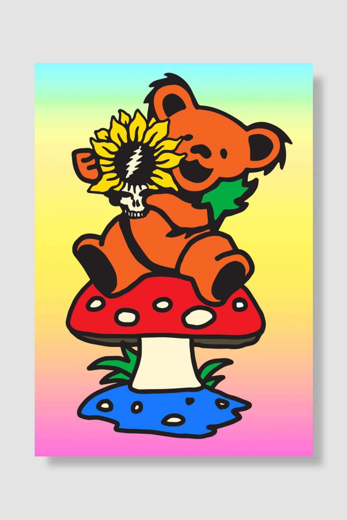 Grateful Dead Bear Müzik Poster Çerçevesiz Yüksek Kalite Müzik Afiş Duvar Poster