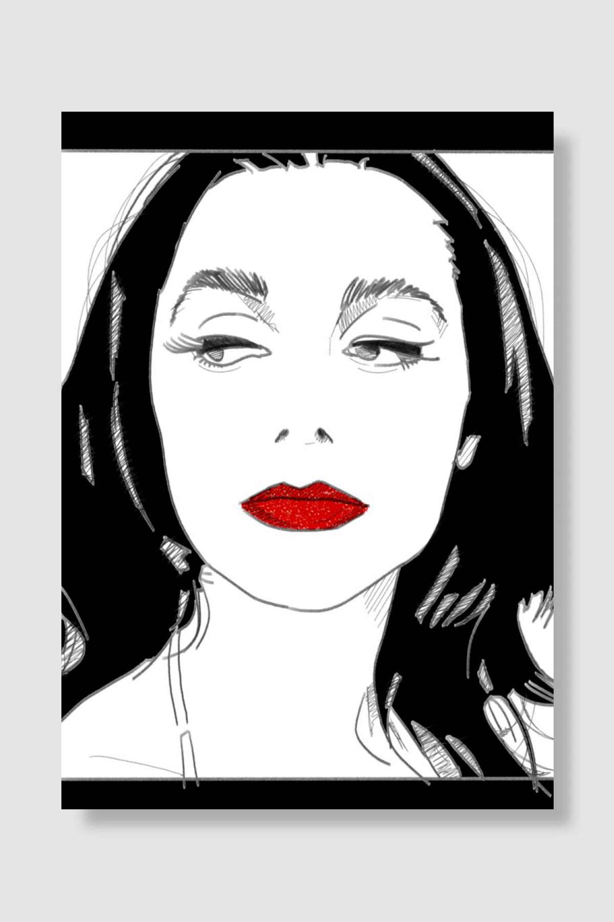 PJ Harvey drawing portrait Müzik Poster Çerçevesiz Yüksek Kalite Müzik Afiş Duvar Poster