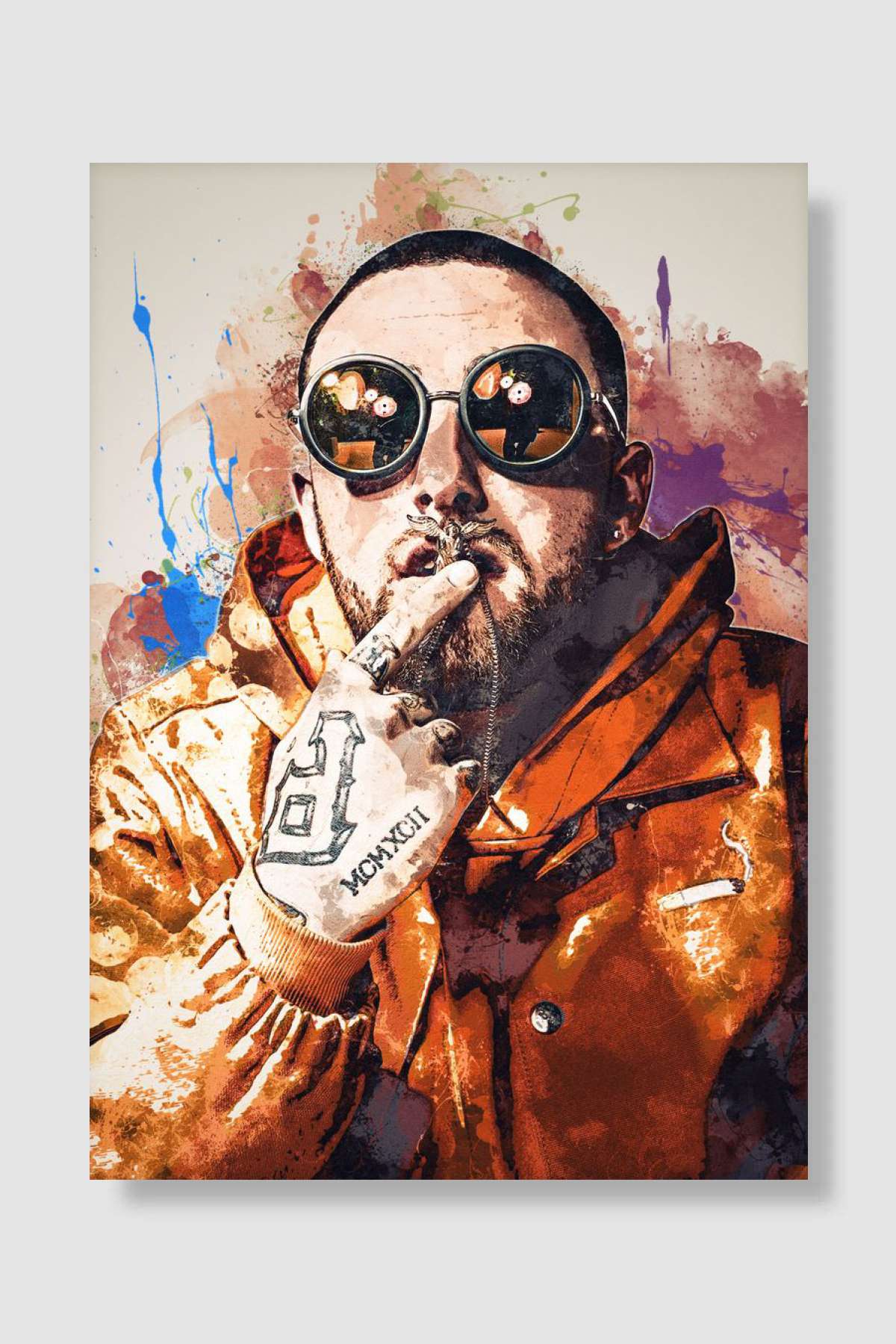 Mac Miller Splatter Art Müzik Poster Çerçevesiz Yüksek Kalite Müzik Afiş Duvar Poster