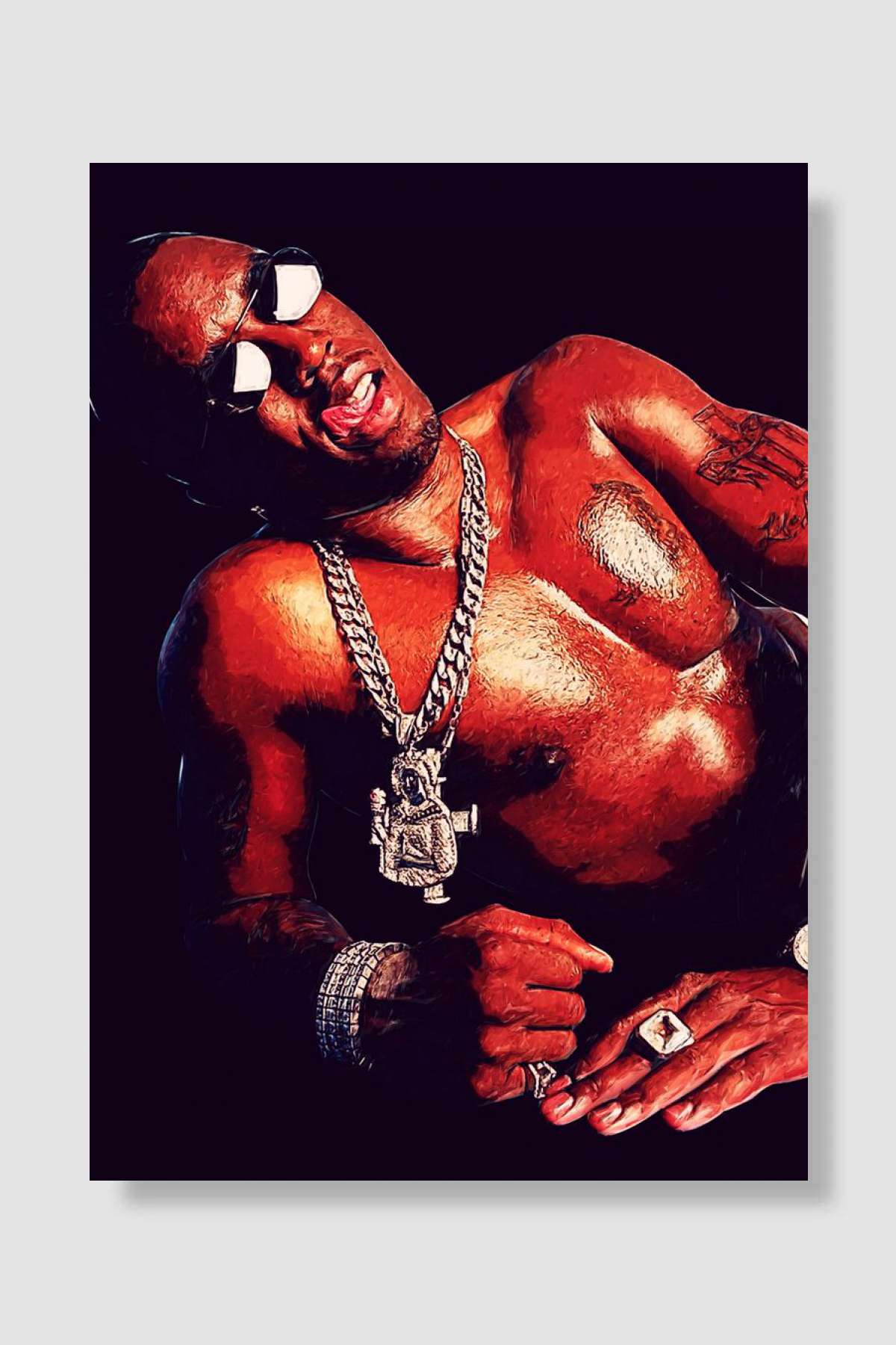 P Diddy Müzik Poster Çerçevesiz Yüksek Kalite Müzik Afiş Duvar Poster