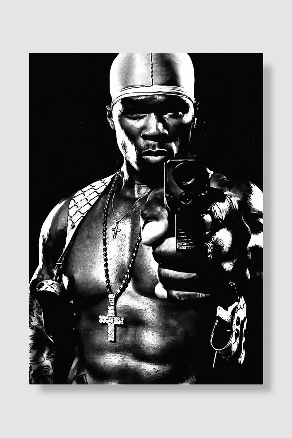 50 CENT Müzik Poster Çerçevesiz Yüksek Kalite Müzik Afiş Duvar Poster