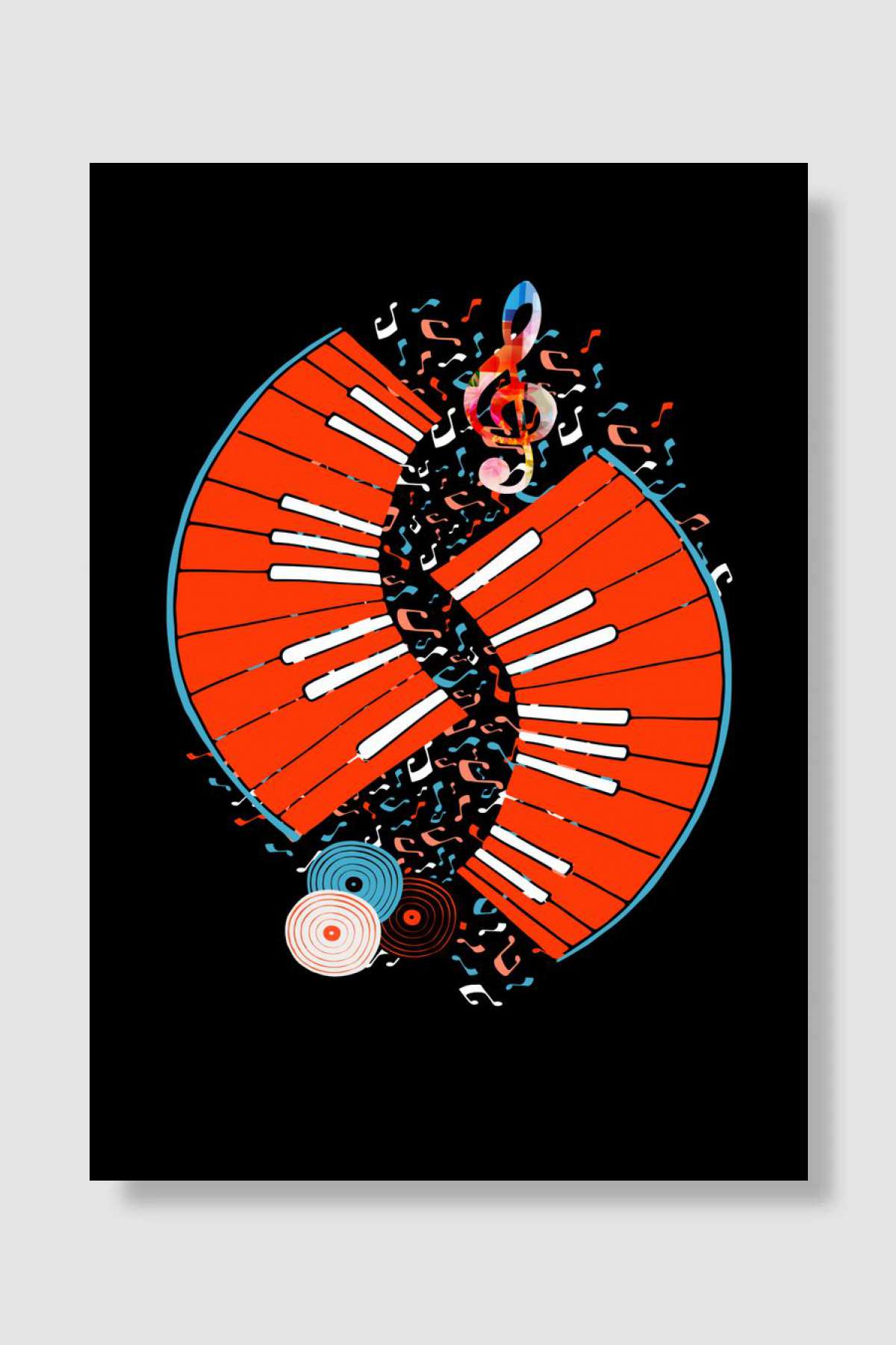 Piano Piano Clef Music Müzik Poster Çerçevesiz Yüksek Kalite Müzik Afiş Duvar Poster