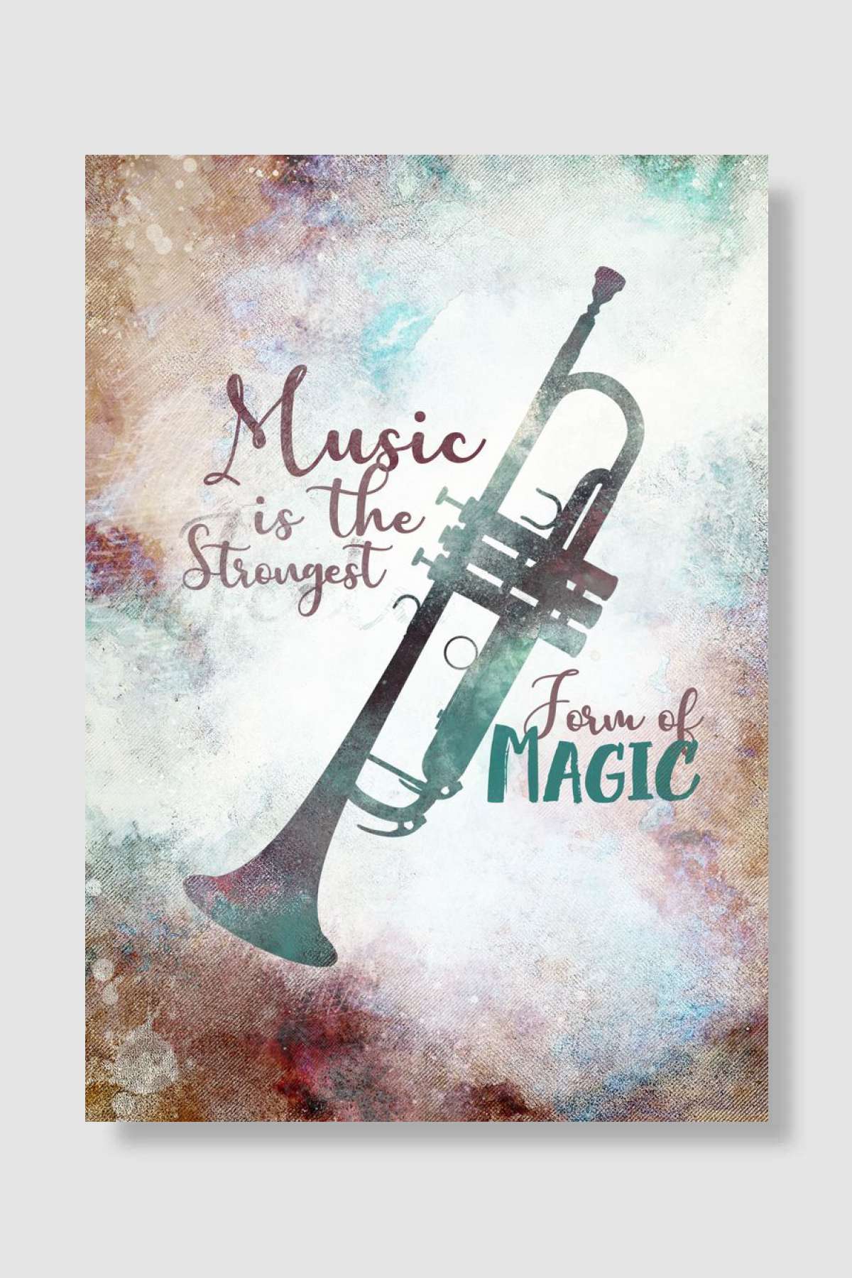 Music Quote Trumpet Müzik Poster Çerçevesiz Yüksek Kalite Müzik Afiş Duvar Poster