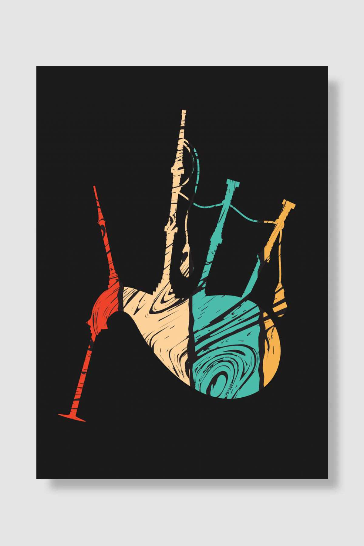 BAGPIPE Musical Instrument Müzik Poster Çerçevesiz Yüksek Kalite Müzik Afiş Duvar Poster