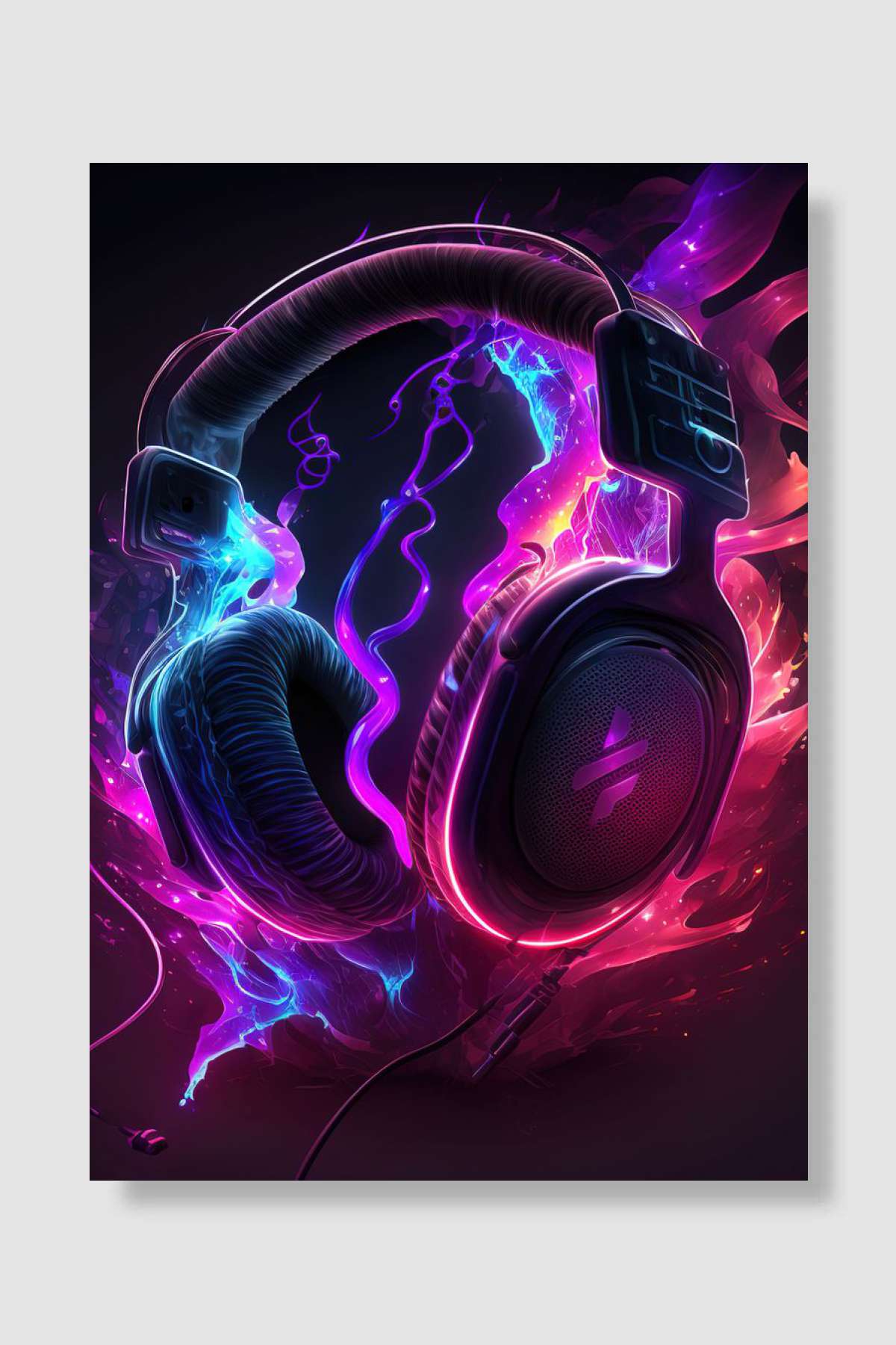 Live Music Neon Müzik Poster Çerçevesiz Yüksek Kalite Müzik Afiş Duvar Poster