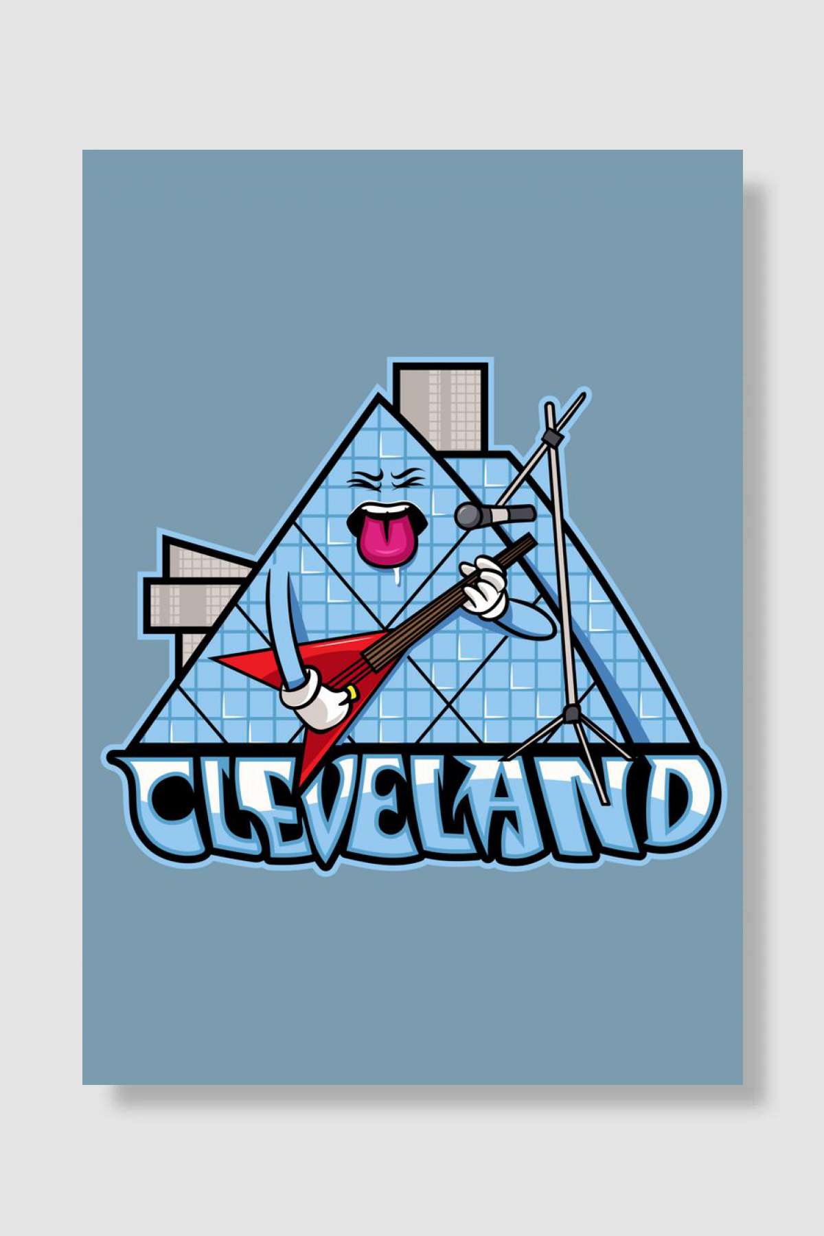 Cleveland City Icon Badge Müzik Poster Çerçevesiz Yüksek Kalite Müzik Afiş Duvar Poster