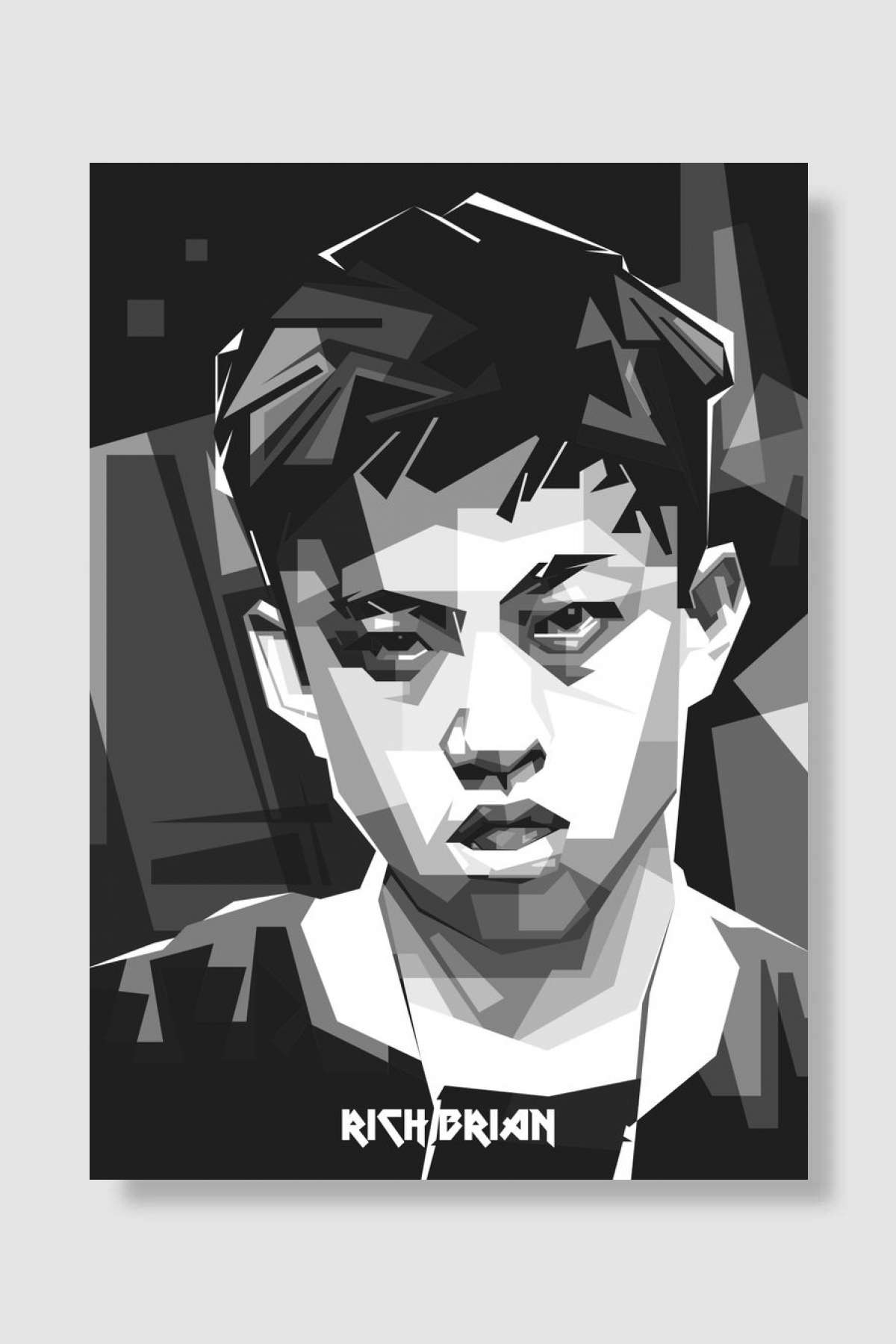 RICH BRIAN BW Müzik Poster Çerçevesiz Yüksek Kalite Müzik Afiş Duvar Poster