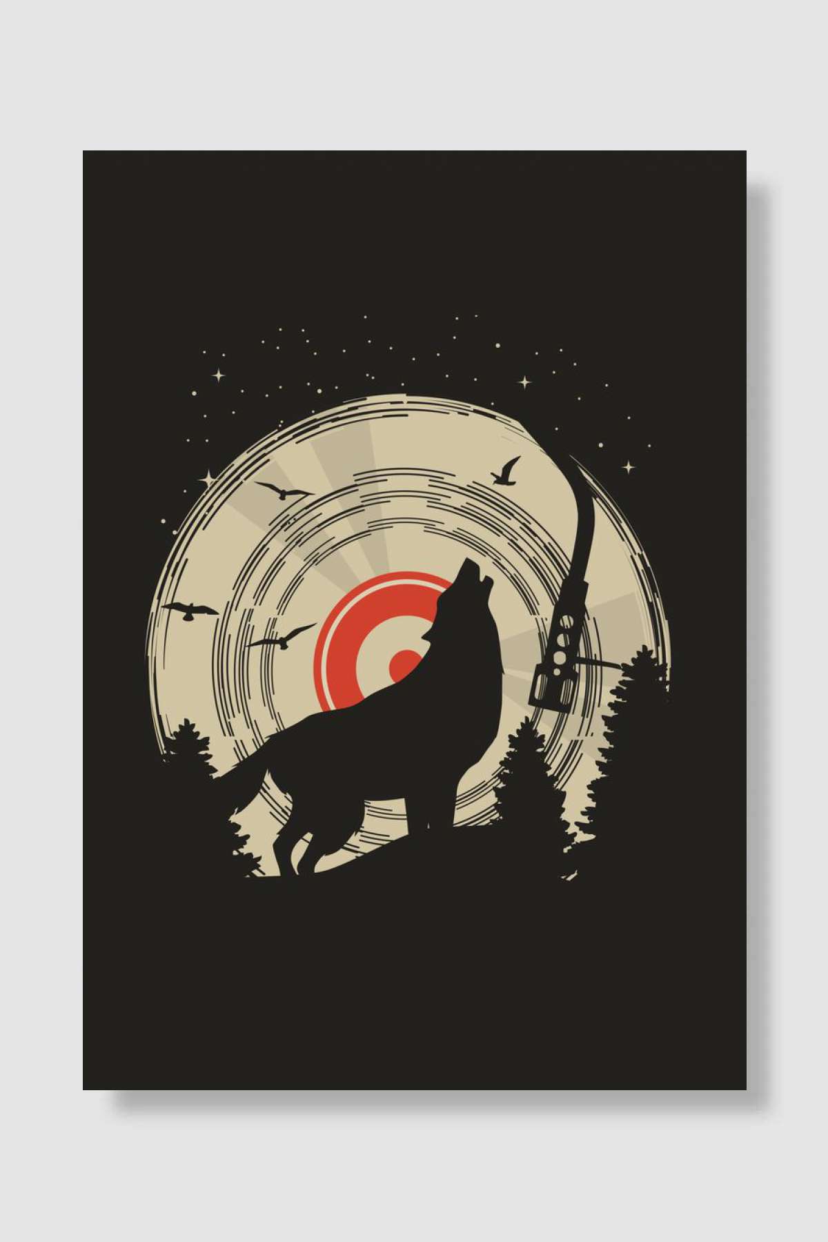 wolf Müzik Poster Çerçevesiz Yüksek Kalite Müzik Afiş Duvar Poster