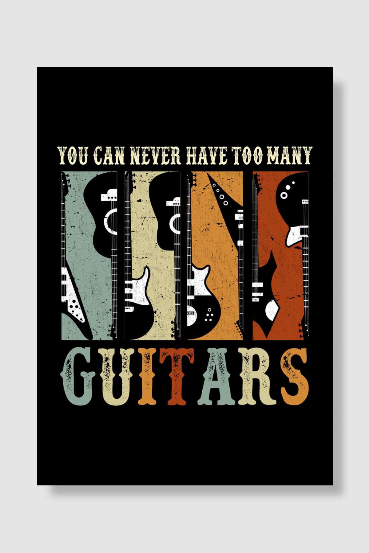 Guitar Collector Guitarist Müzik Poster Çerçevesiz Yüksek Kalite Müzik Afiş Duvar Poster