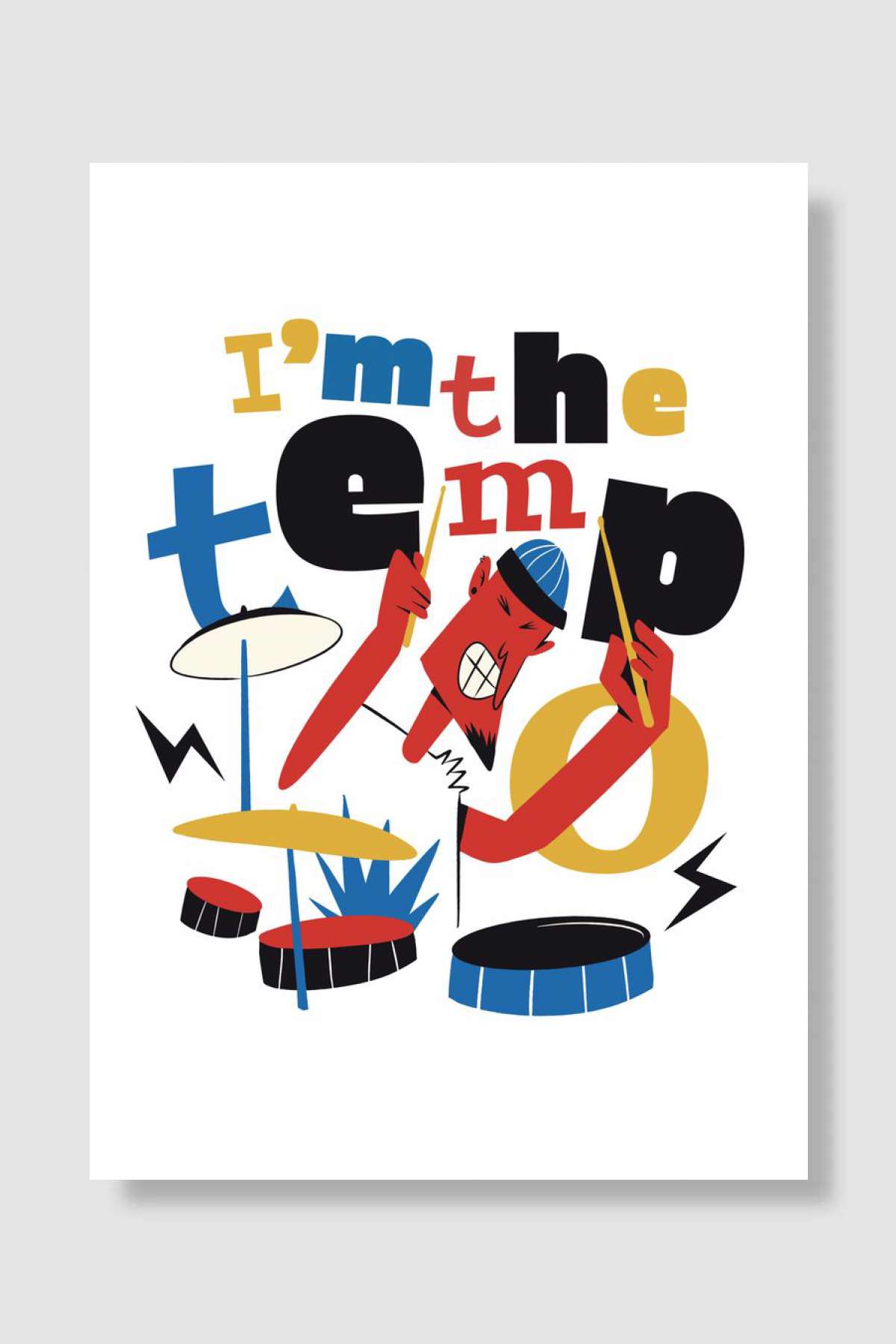 Abstract Rock Drummer Müzik Poster Çerçevesiz Yüksek Kalite Müzik Afiş Duvar Poster