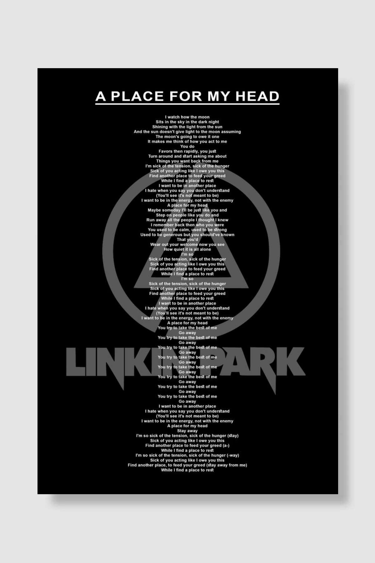 Lyric linkin park Müzik Poster Çerçevesiz Yüksek Kalite Müzik Afiş Duvar Poster