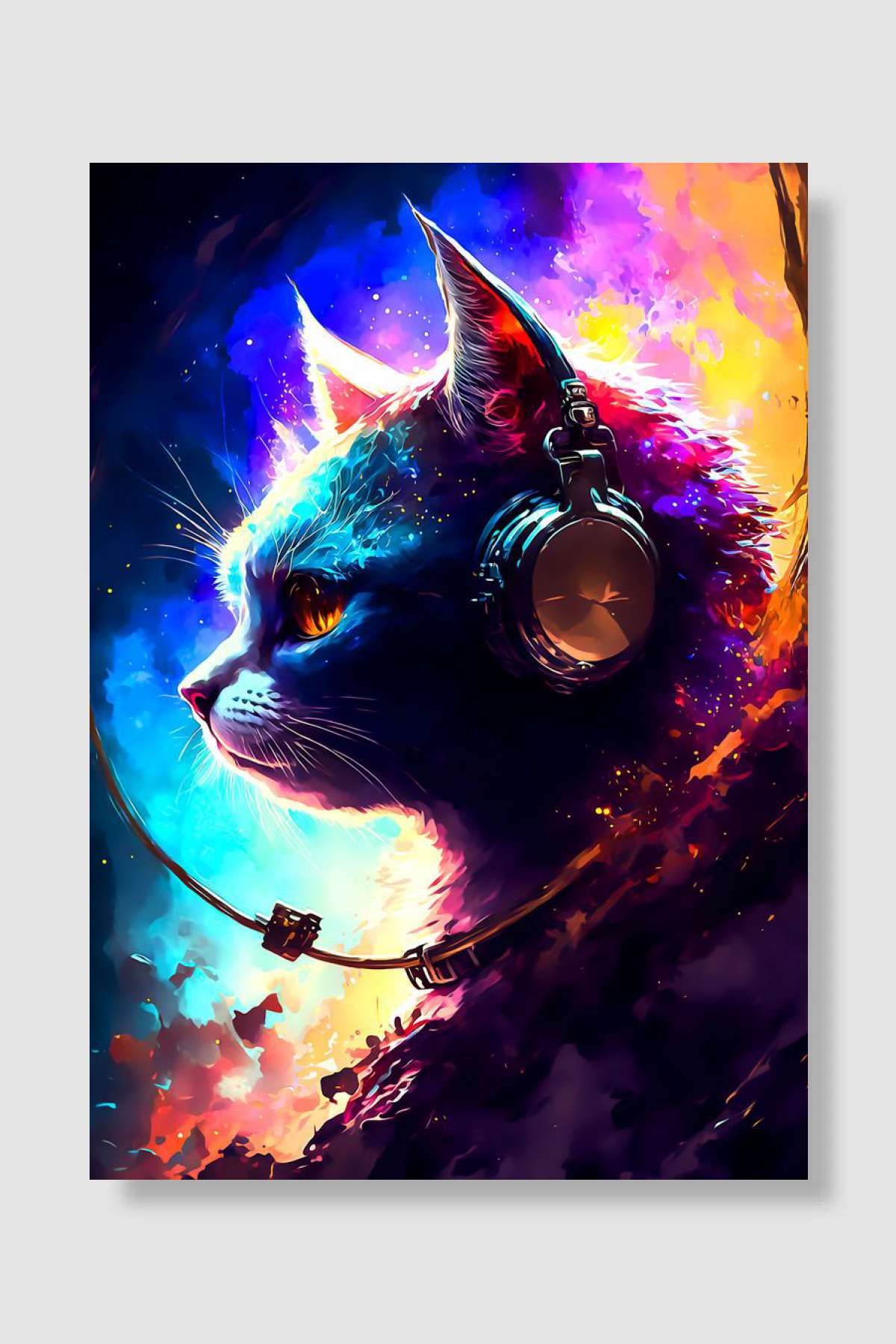 Cat Müzik Poster Çerçevesiz Yüksek Kalite Müzik Afiş Duvar Poster