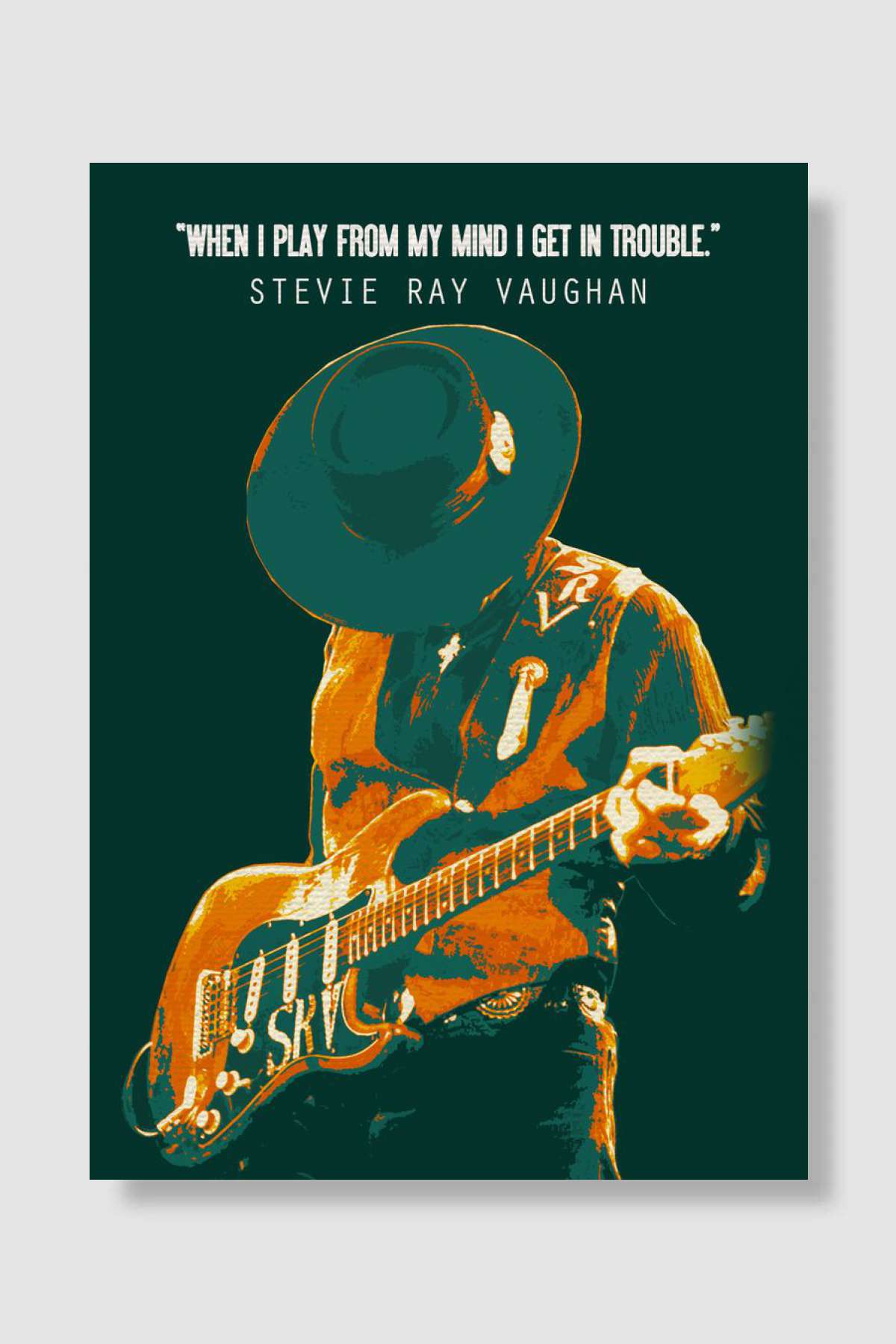 Stevie Ray Vaughan Müzik Poster Çerçevesiz Yüksek Kalite Müzik Afiş Duvar Poster