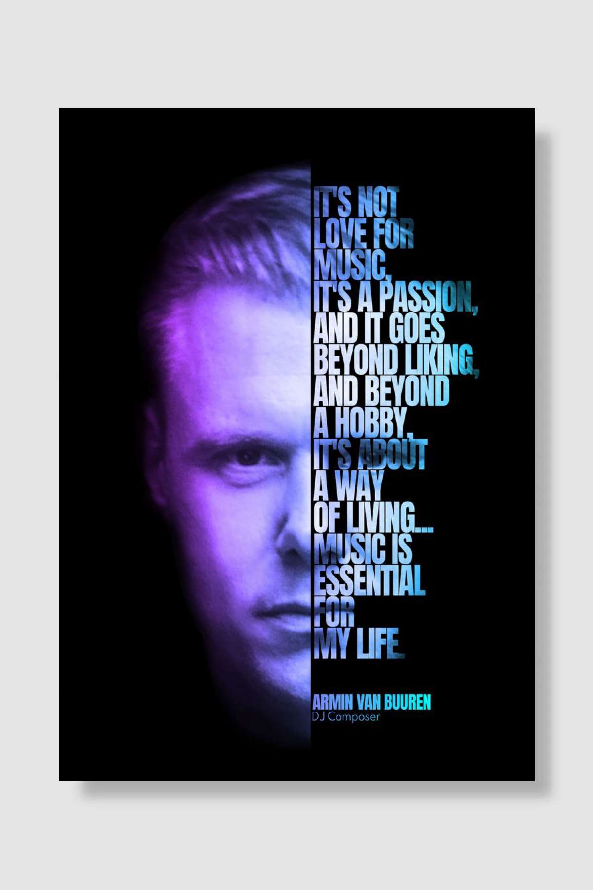 Quote Armin van Buuren Müzik Poster Çerçevesiz Yüksek Kalite Müzik Afiş Duvar Poster