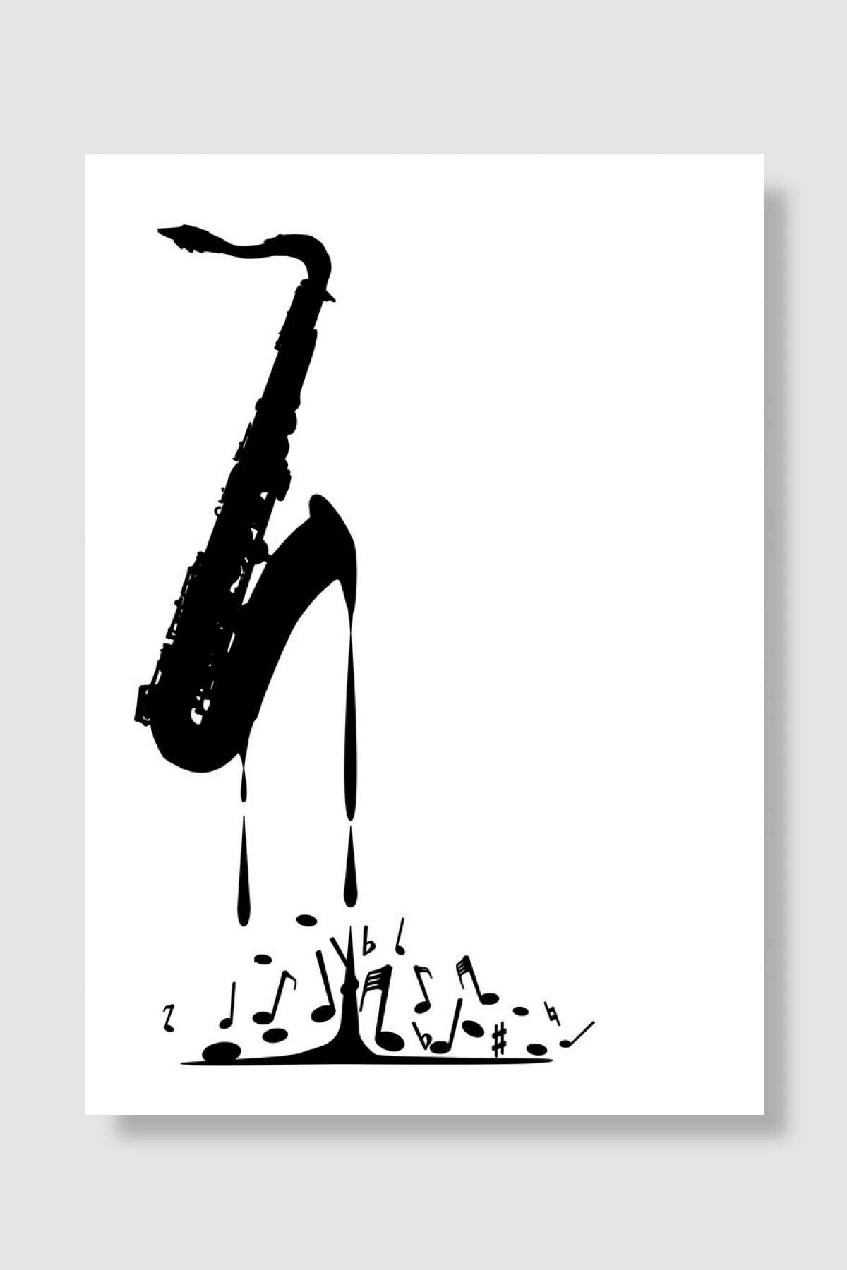 Melting Saxophone Müzik Poster Çerçevesiz Yüksek Kalite Müzik Afiş Duvar Poster