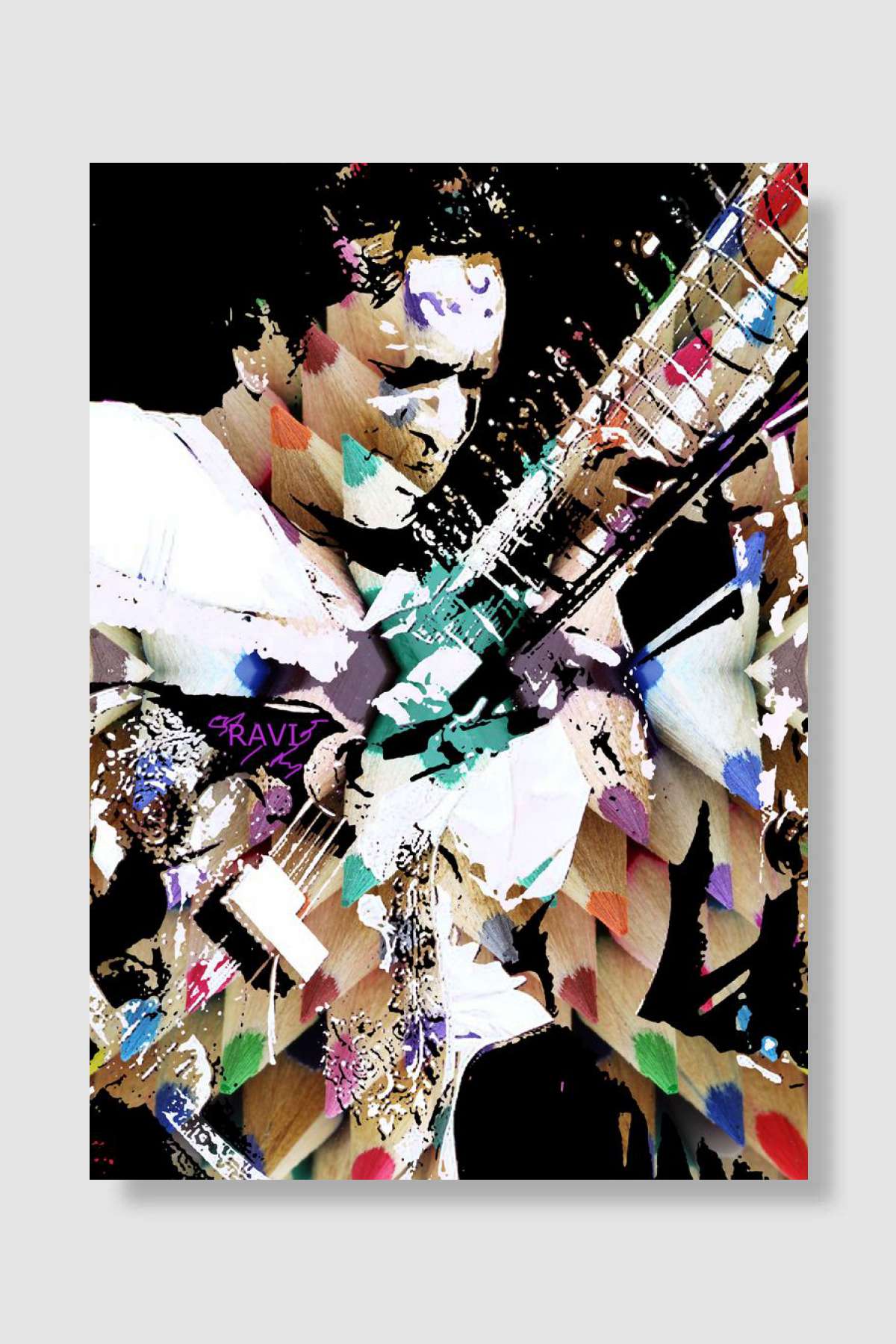 Ravi Shankar Müzik Poster Çerçevesiz Yüksek Kalite Müzik Afiş Duvar Poster