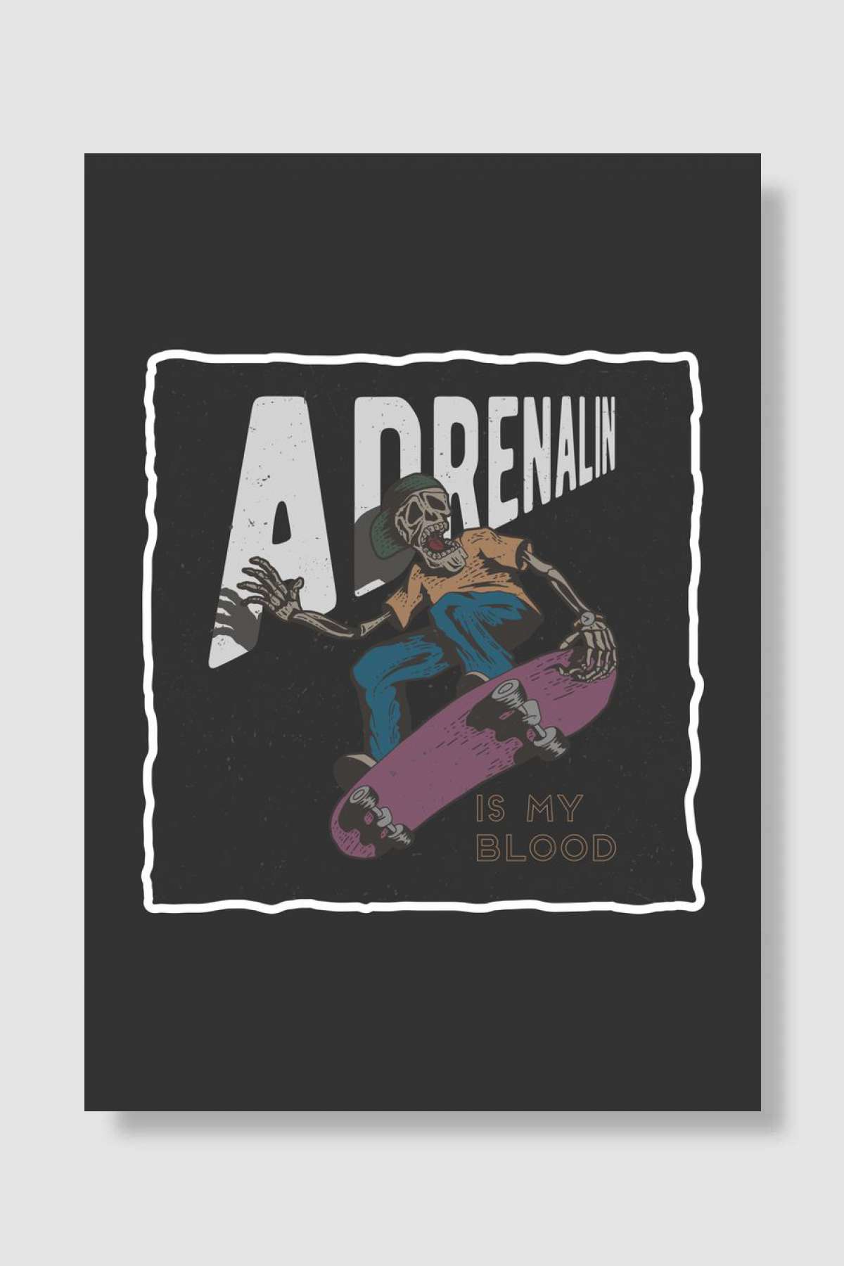 Skull Müzik Poster Çerçevesiz Yüksek Kalite Müzik Afiş Duvar Poster