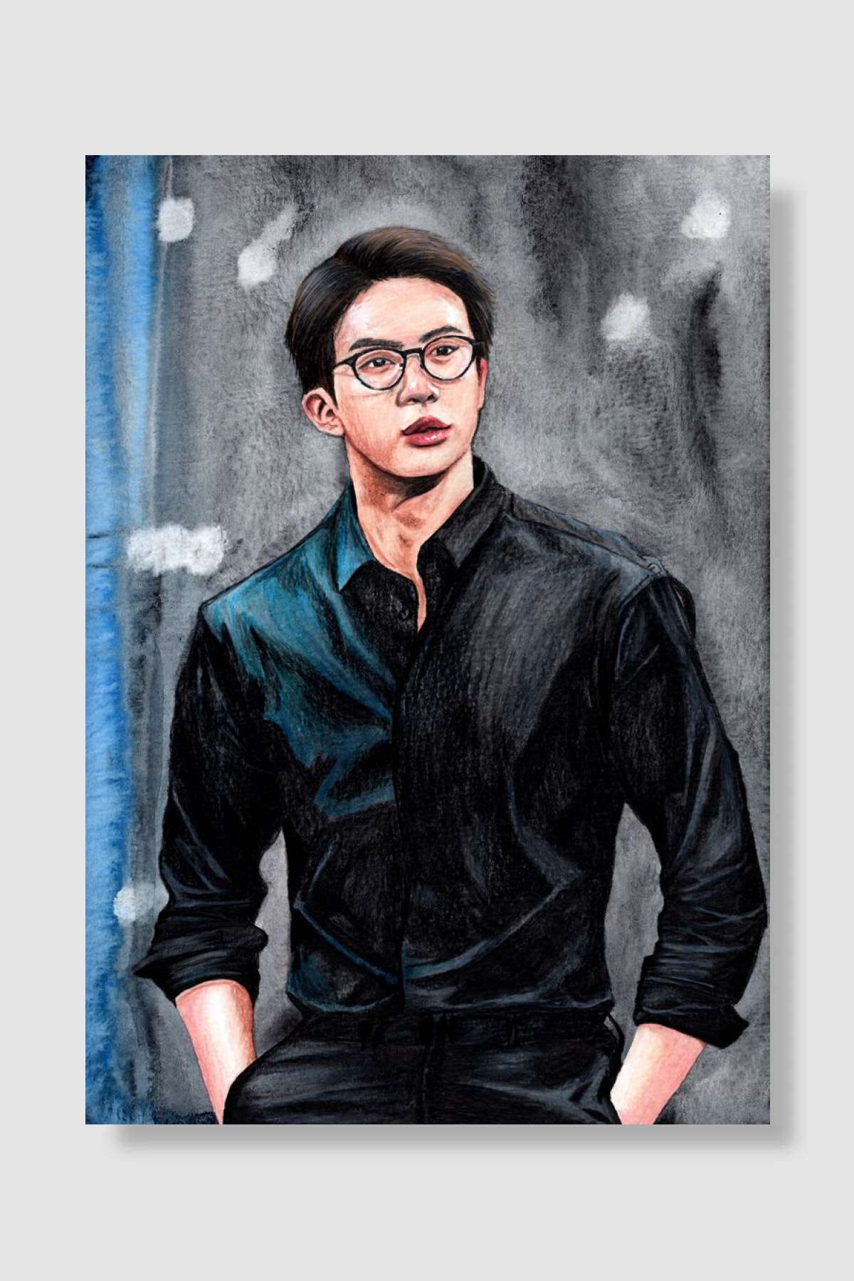 Jin BTS portrait Müzik Poster Çerçevesiz Yüksek Kalite Müzik Afiş Duvar Poster