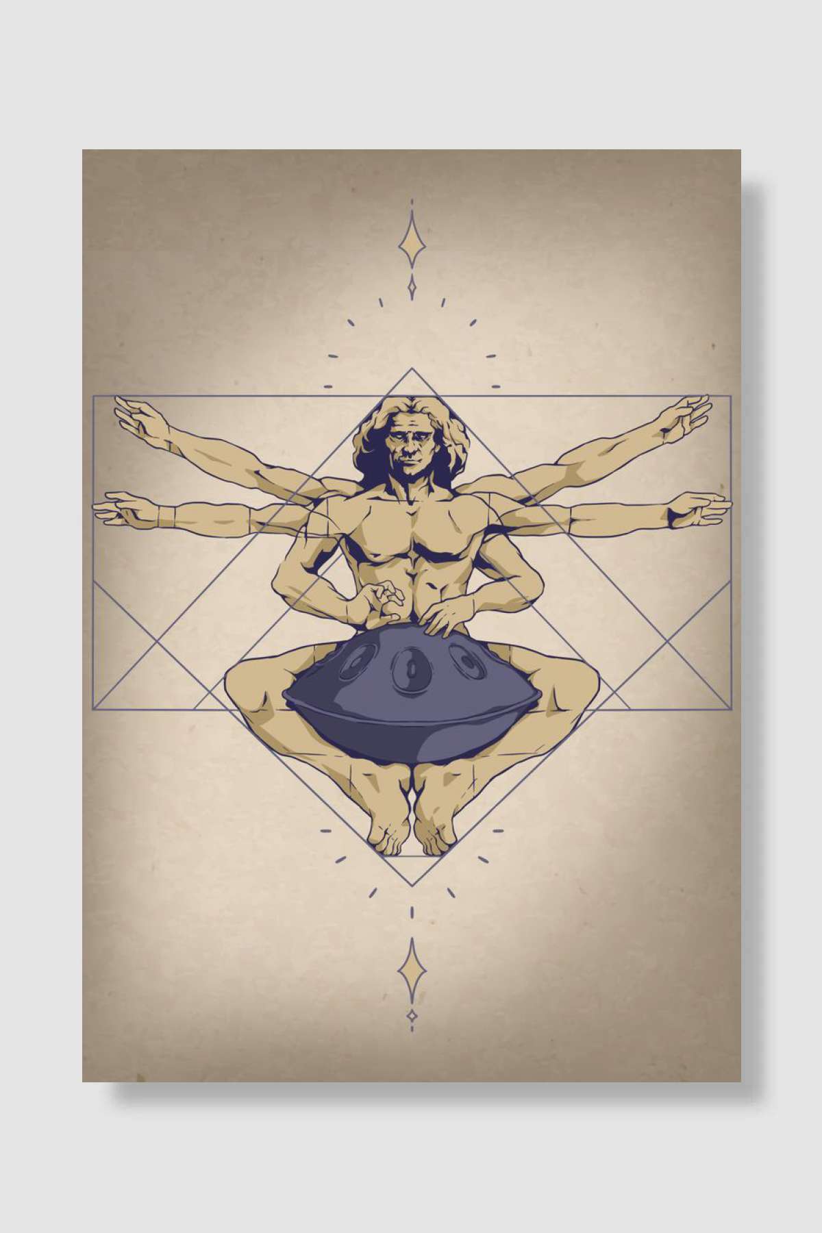 Spiritual Handpan Player Müzik Poster Çerçevesiz Yüksek Kalite Müzik Afiş Duvar Poster