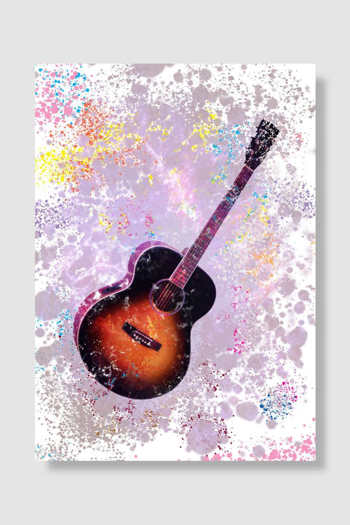 Guitar Müzik Poster Çerçevesiz Yüksek Kalite Müzik Afiş Duvar Poster