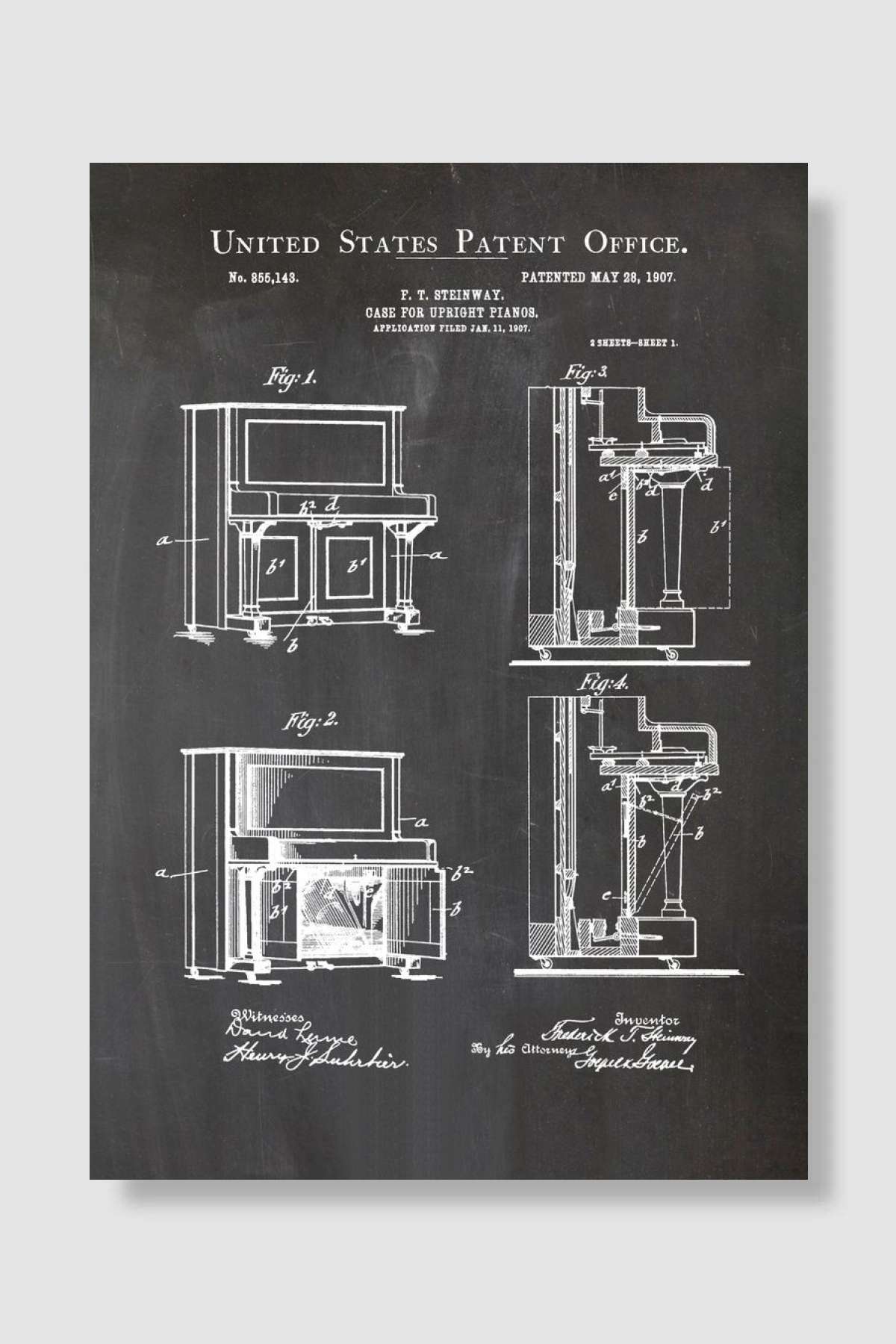 5 Steinway Upright Piano Müzik Poster Çerçevesiz Yüksek Kalite Müzik Afiş Duvar Poster