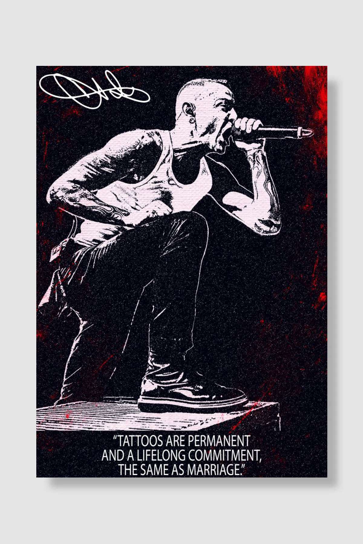 Chester Bennington Müzik Poster Çerçevesiz Yüksek Kalite Müzik Afiş Duvar Poster