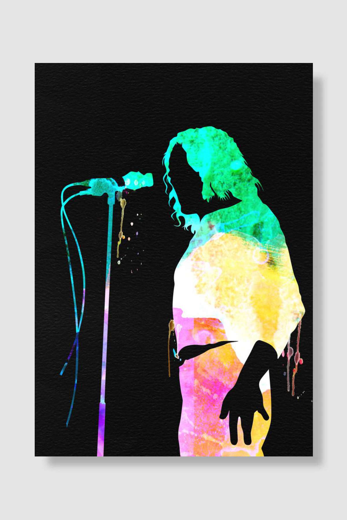 Joe Cocker Watercolor Müzik Poster Çerçevesiz Yüksek Kalite Müzik Afiş Duvar Poster