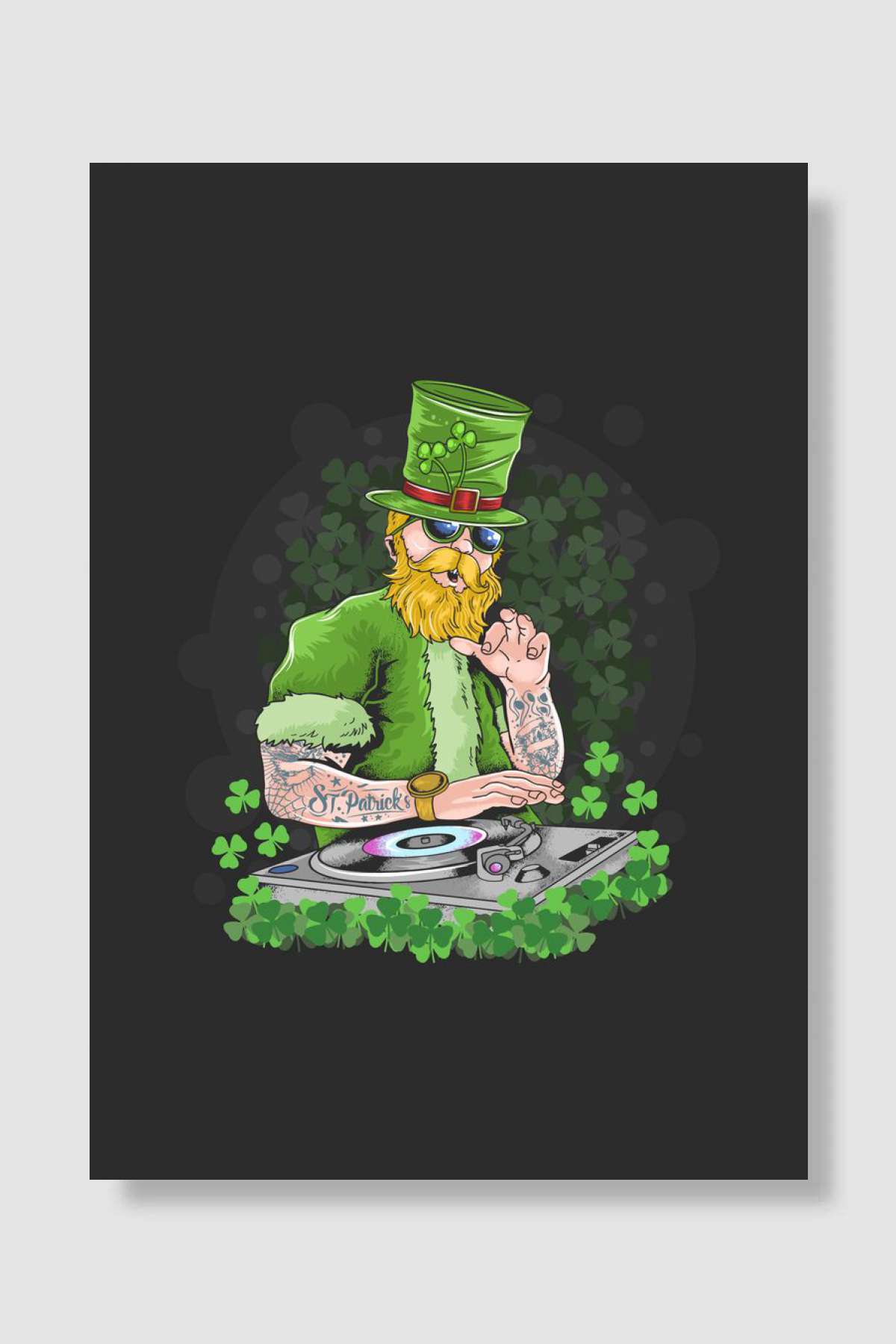 st patricks day dj Müzik Poster Çerçevesiz Yüksek Kalite Müzik Afiş Duvar Poster