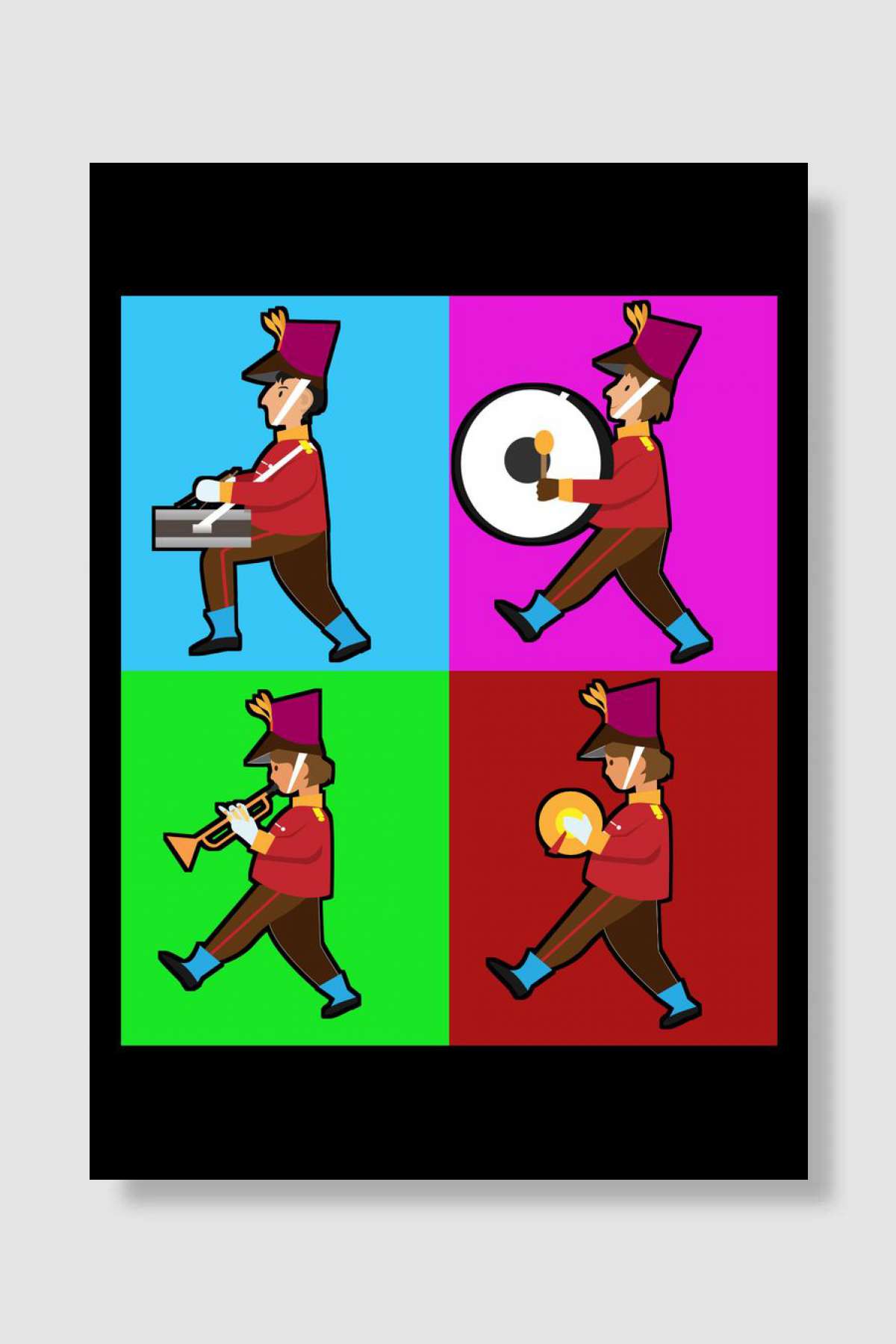 Marching Band Drumming Müzik Poster Çerçevesiz Yüksek Kalite Müzik Afiş Duvar Poster