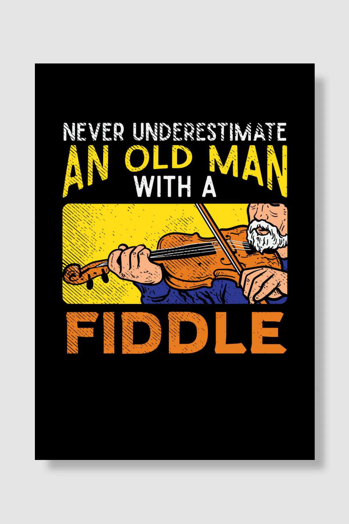 Violin Old Man Müzik Poster Çerçevesiz Yüksek Kalite Müzik Afiş Duvar Poster