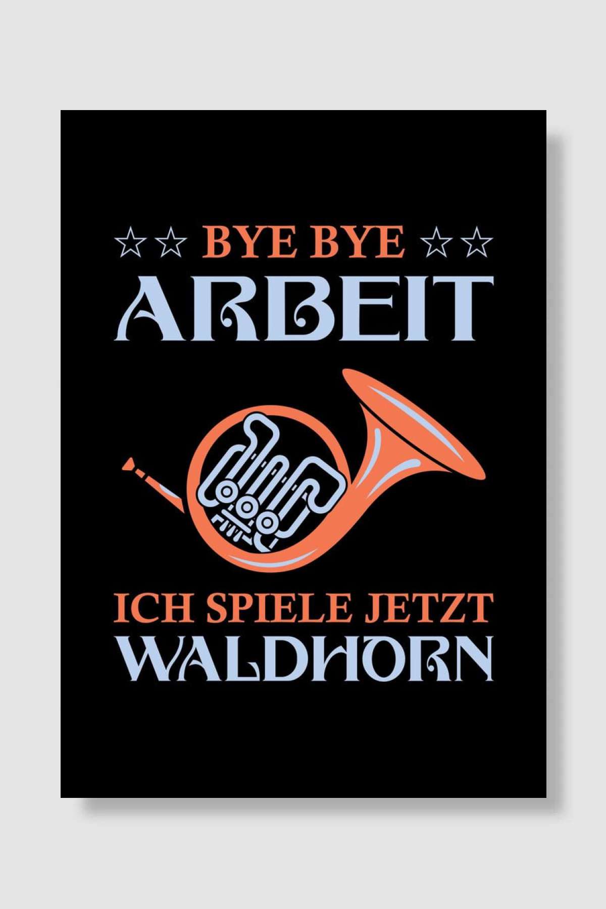 French Horn German Müzik Poster Çerçevesiz Yüksek Kalite Müzik Afiş Duvar Poster