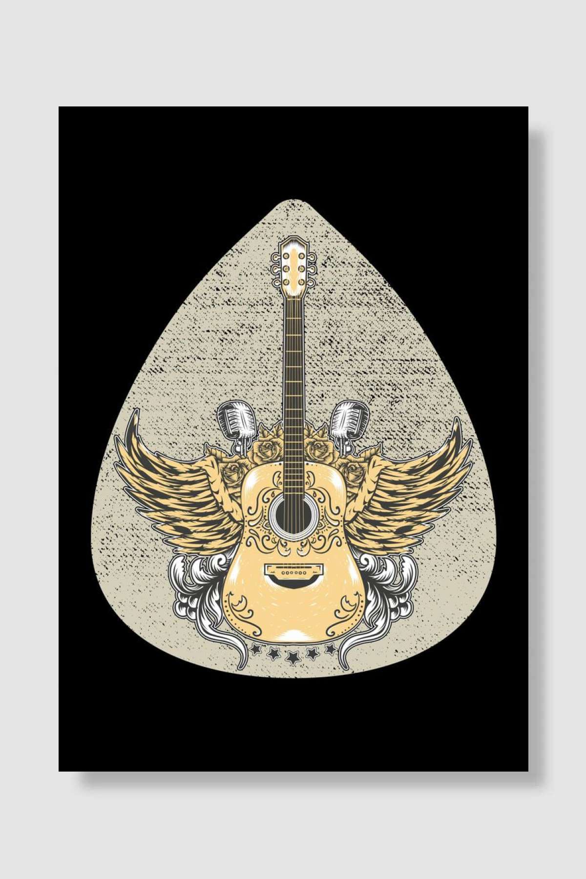 Guitar Pick Musician Müzik Poster Çerçevesiz Yüksek Kalite Müzik Afiş Duvar Poster