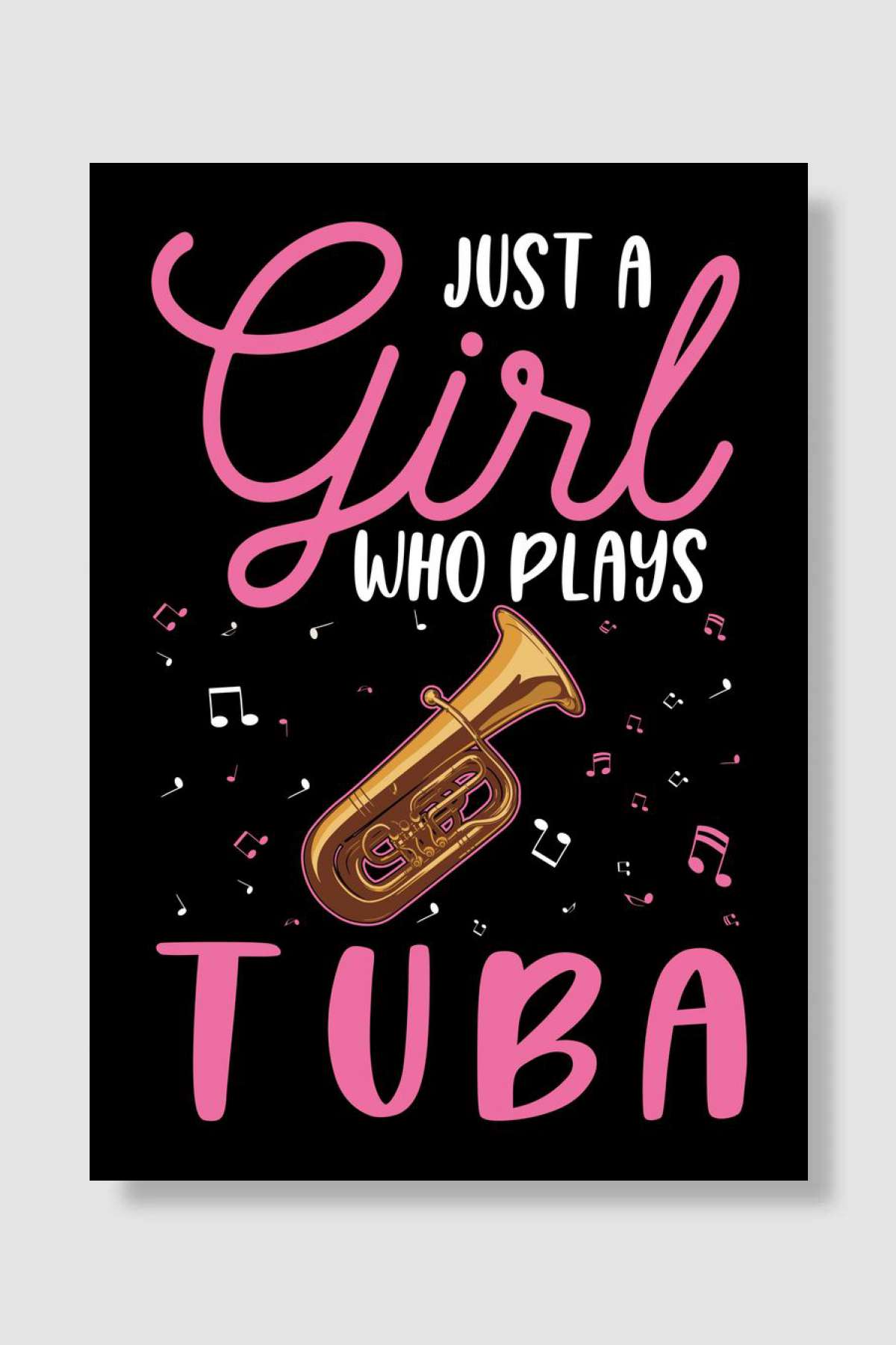 Tuba Girl Tubist Player Müzik Poster Çerçevesiz Yüksek Kalite Müzik Afiş Duvar Poster