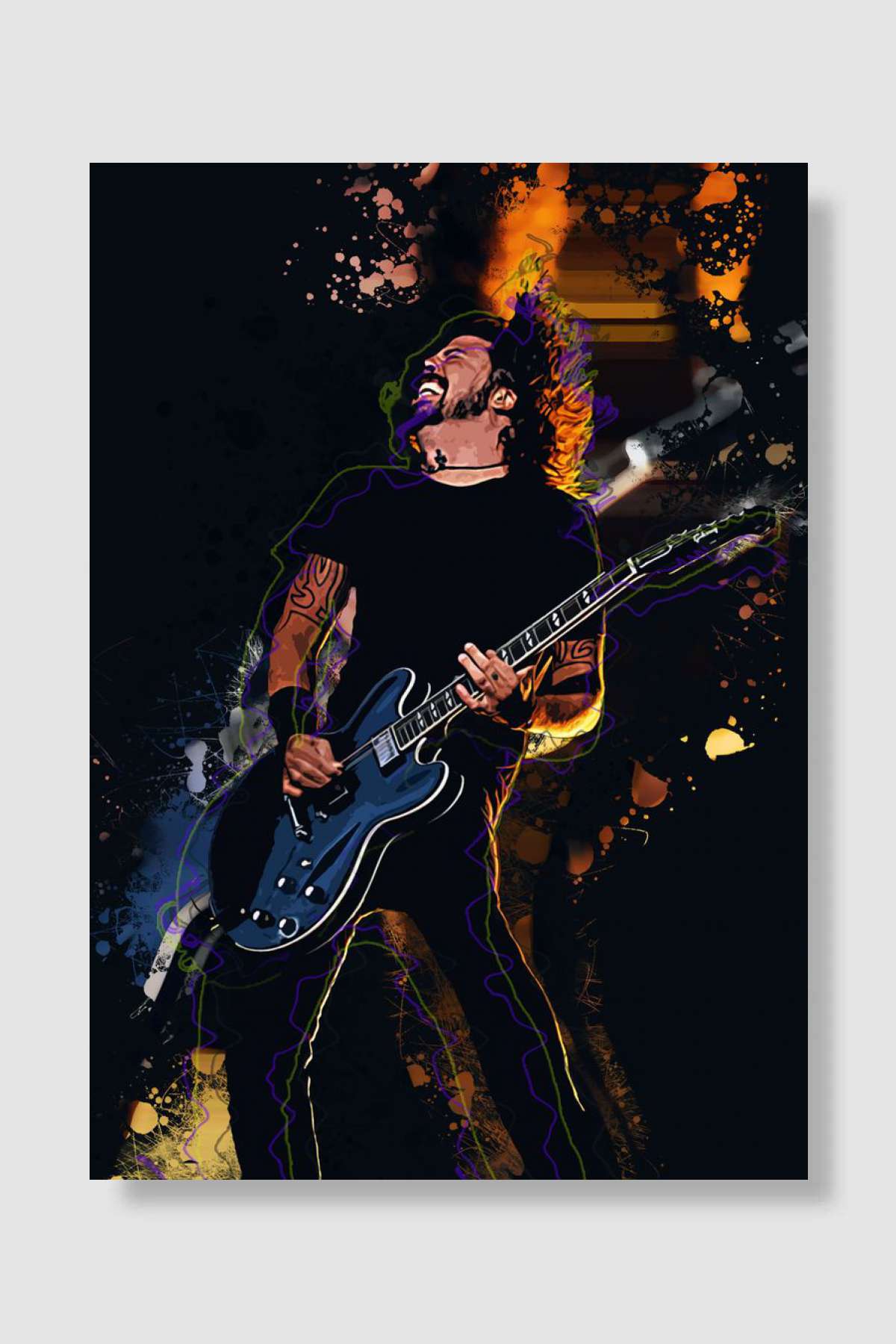 Dave Grohl Müzik Poster Çerçevesiz Yüksek Kalite Müzik Afiş Duvar Poster