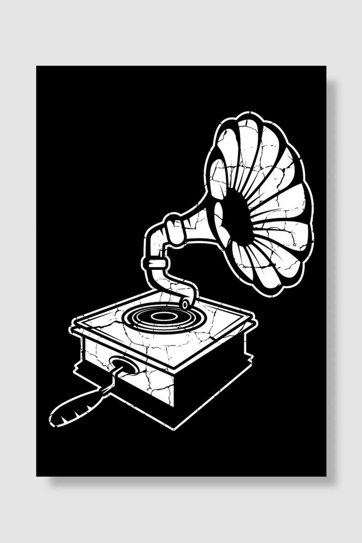 Gramophone Musician Or Sin Müzik Poster Çerçevesiz Yüksek Kalite Müzik Afiş Duvar Poster - En İyi Fiyatlarla