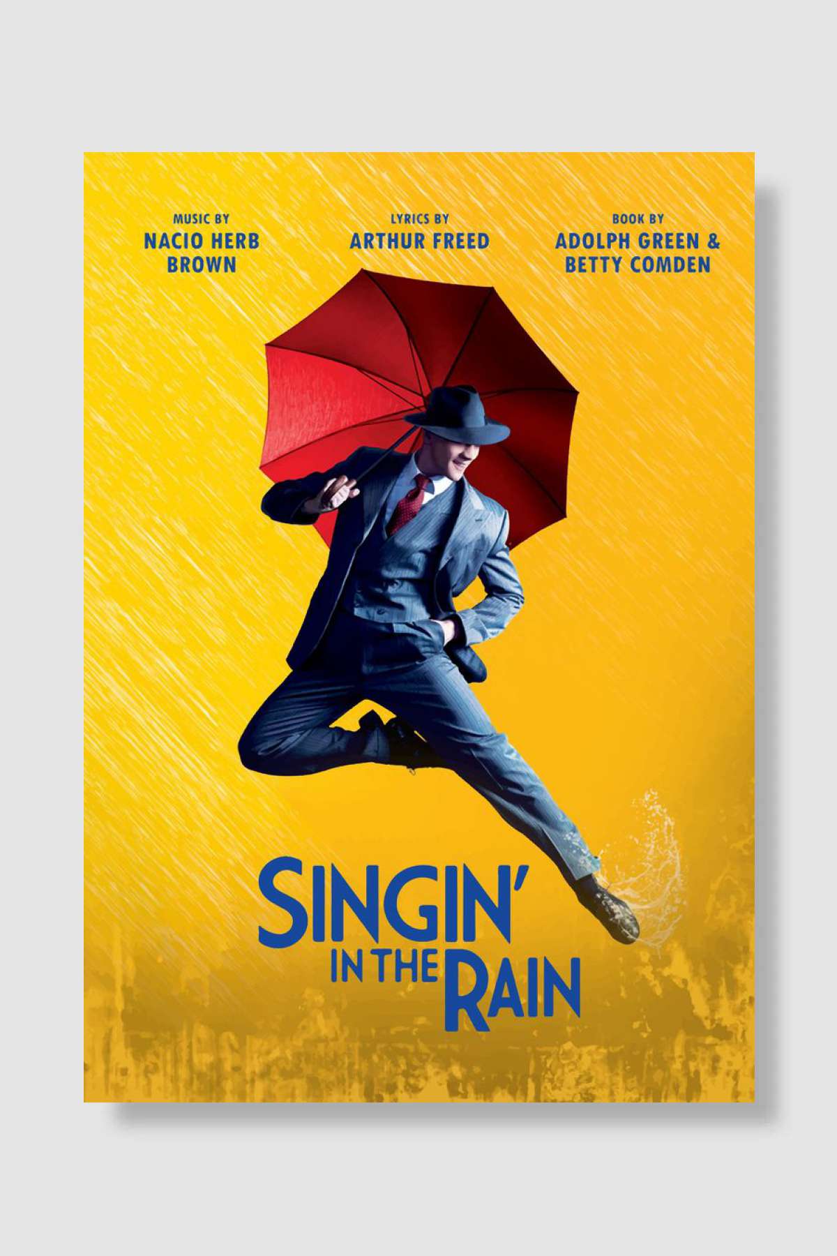 Singin In The Rain Müzik Poster Çerçevesiz Yüksek Kalite Müzik Afiş Duvar Poster